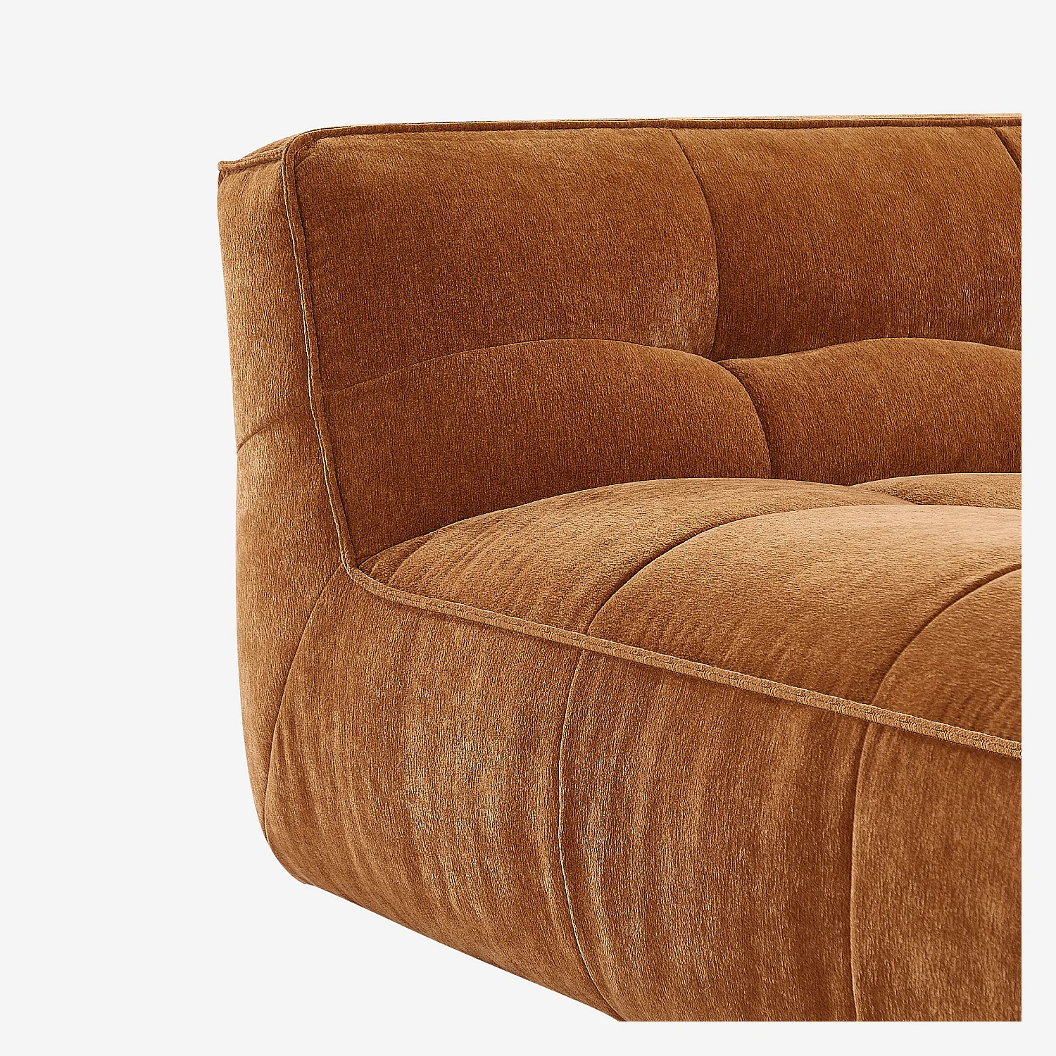 Divano angolare sinistro in tessuto - Ocra scuro - 2