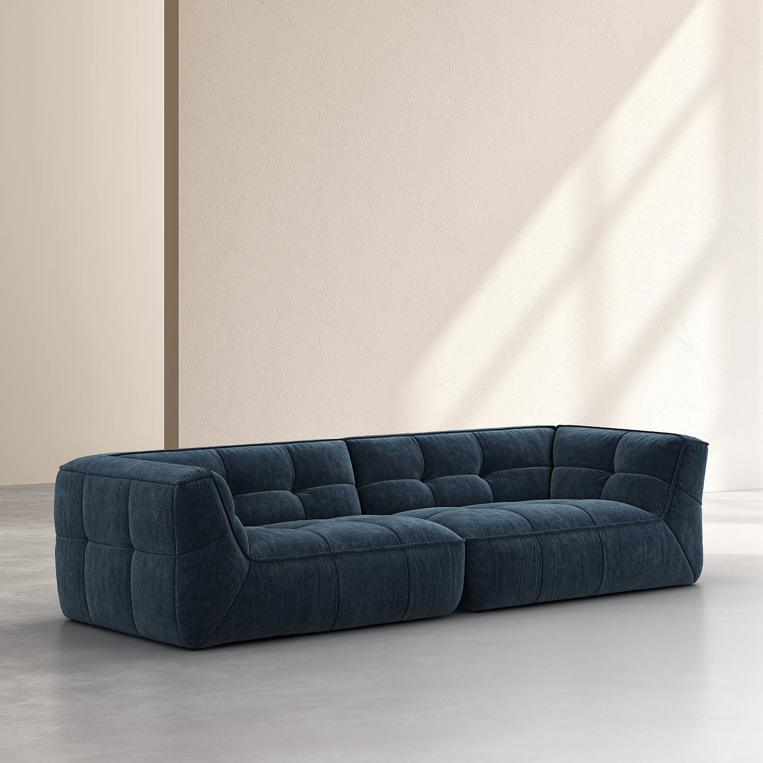 Divano 4 posti in tessuto - Blu Oceano - 5