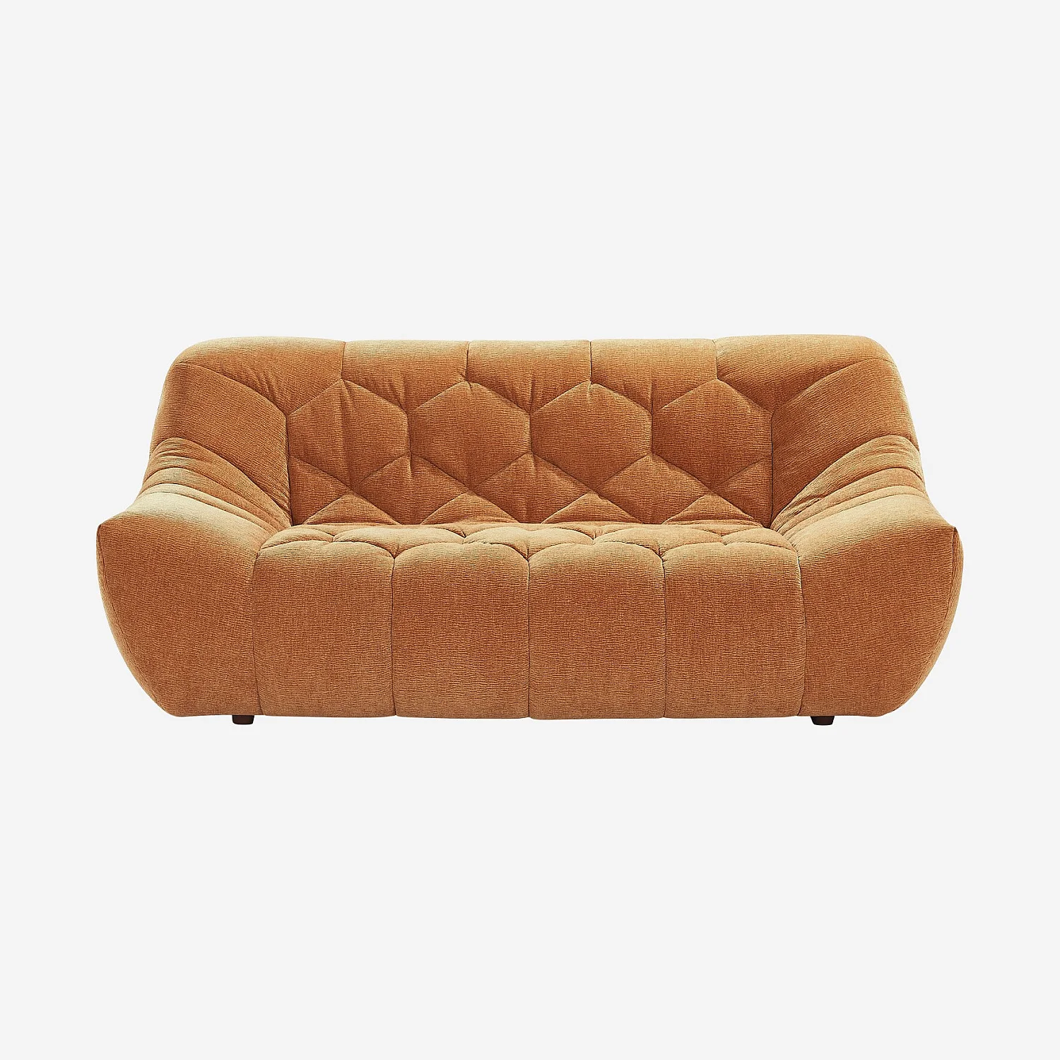 Canapé 2 places en tissu - Terracotta - 2