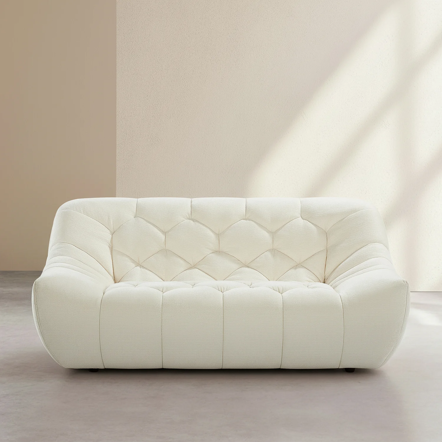 Zweier-Sofa aus Stoff - Ecru - 1