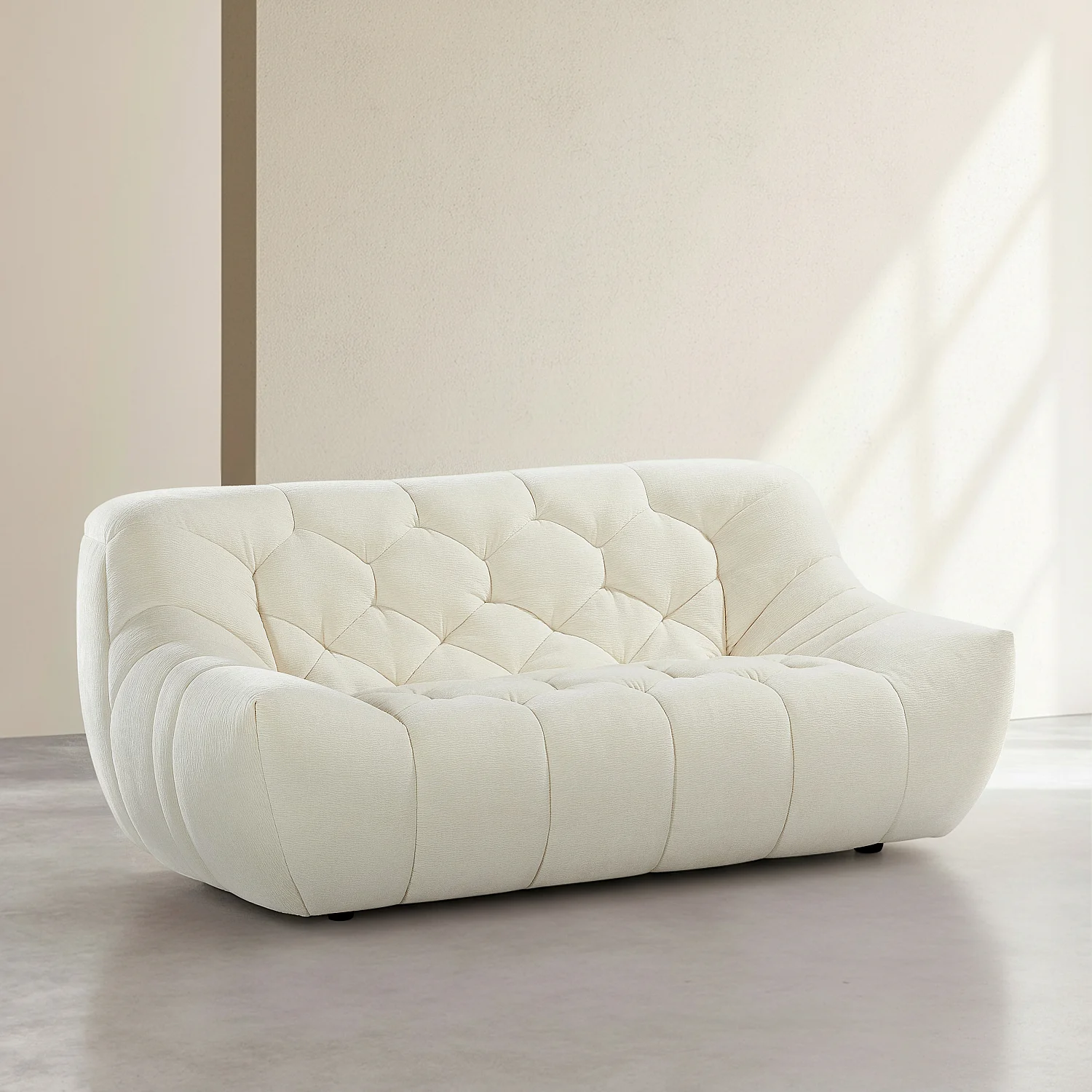 Zweier-Sofa aus Stoff - Ecru - 3