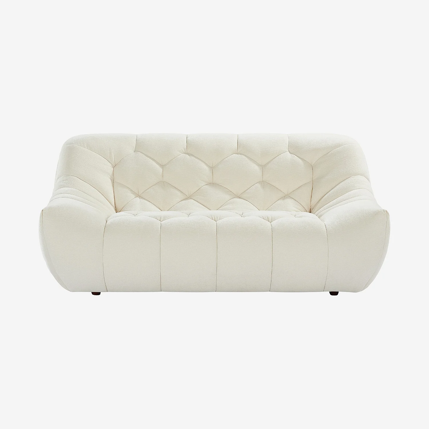 Divano 2 posti in tessuto - Ecru - 1