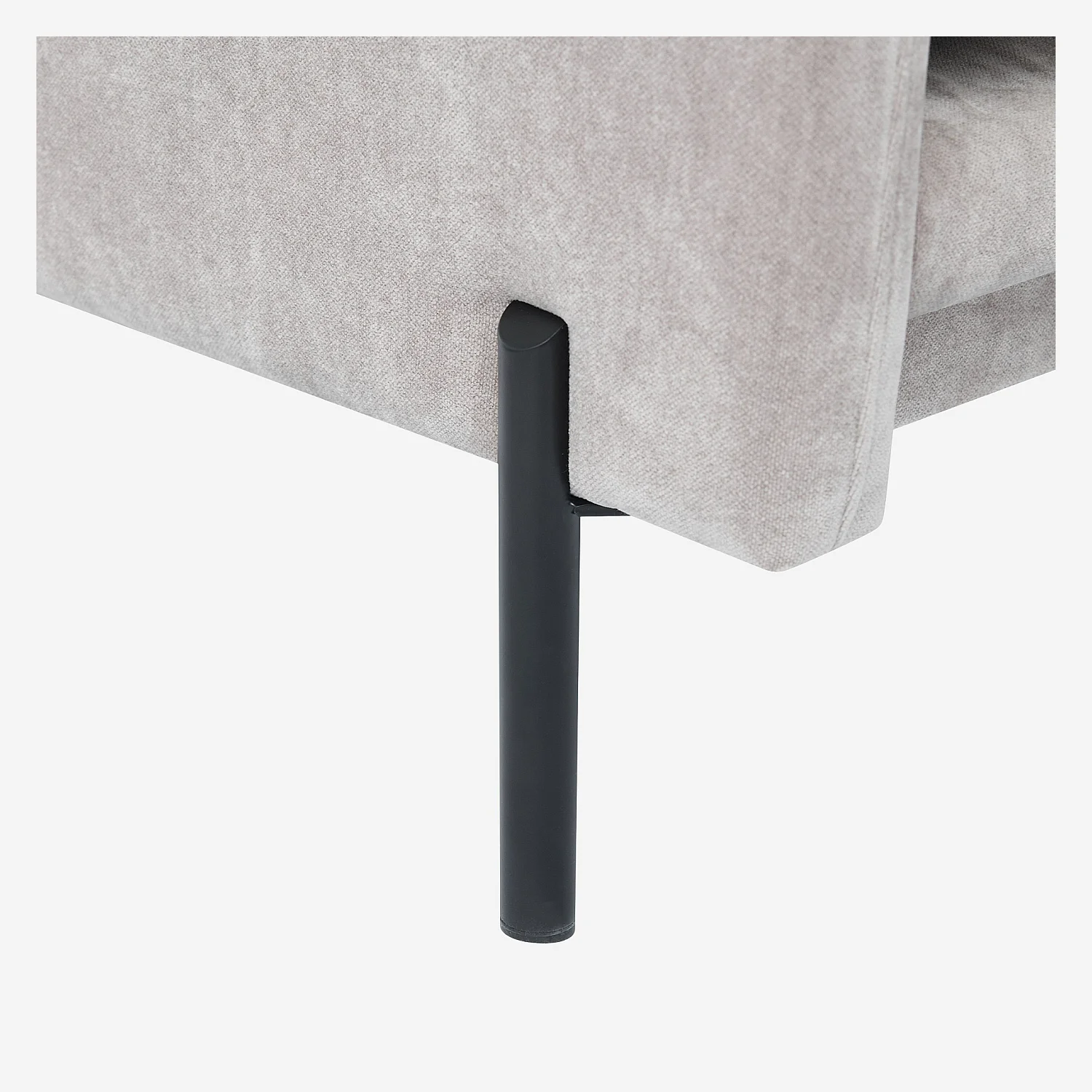 Fauteuil déhoussable en tissu garni de plumes - Gris perle - 5