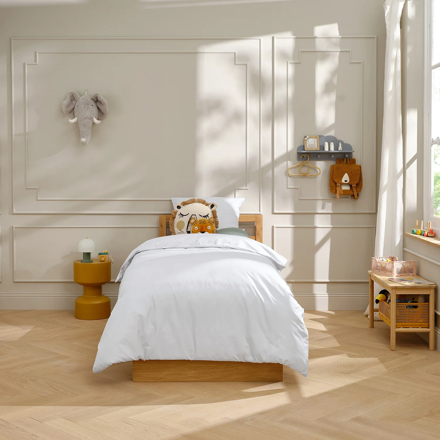 Housse de couette en percale de coton - 140 x 200 cm - Blanc - 3