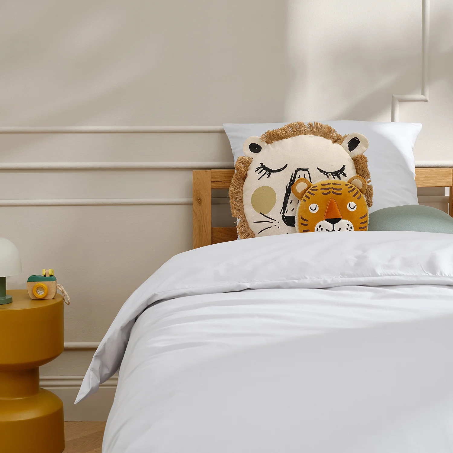 Housse de couette en percale de coton - 140 x 200 cm - Blanc - 5