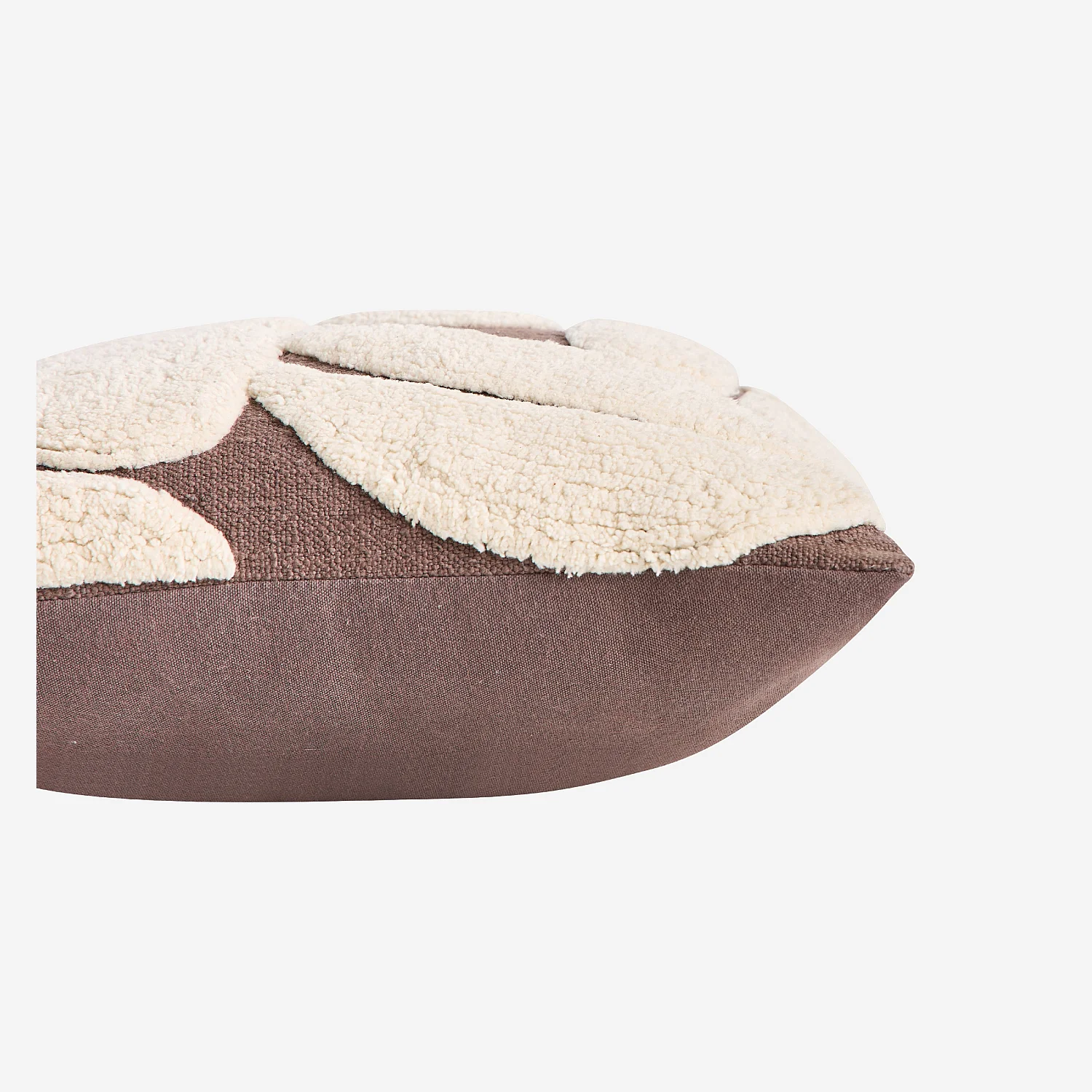 Coussin tufté en coton - 45 x 45 cm - Brun - 5