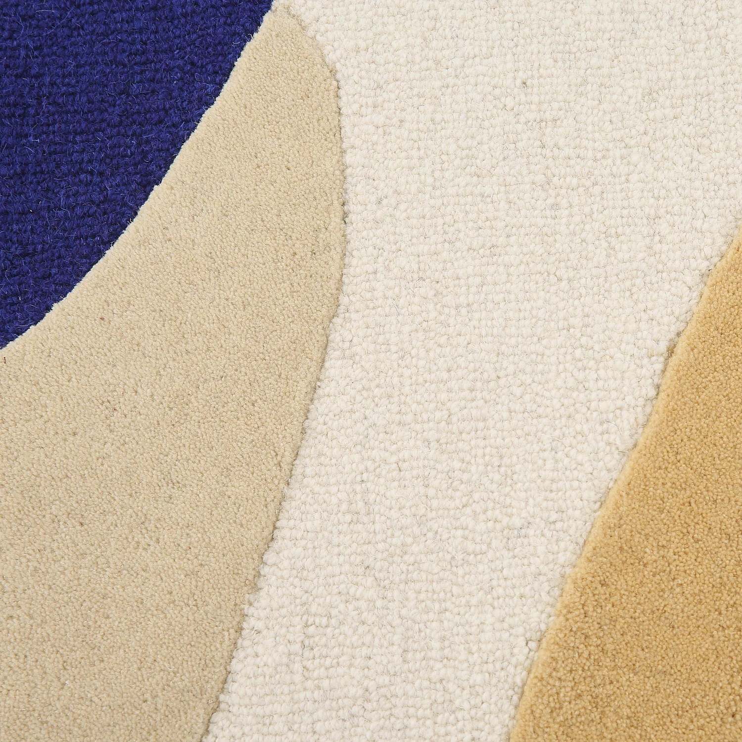 Tappeto in lana tuftata - 170 x 240 cm - Beige, verde kaki e blu reale - Design di Floriane Jacques - 5