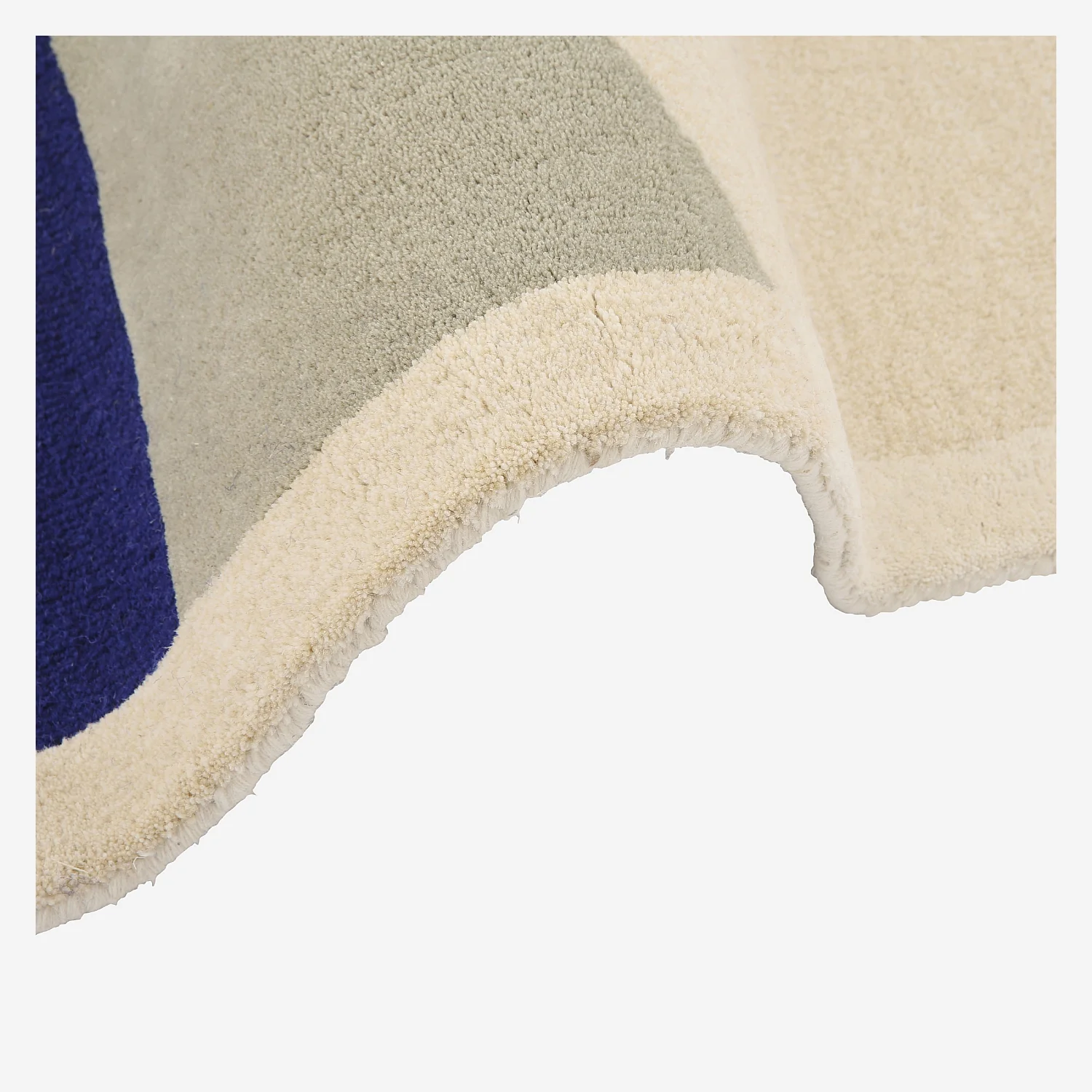 Tappeto in lana tuftata - 170 x 240 cm - Beige, verde kaki e blu reale - Design di Floriane Jacques - 7