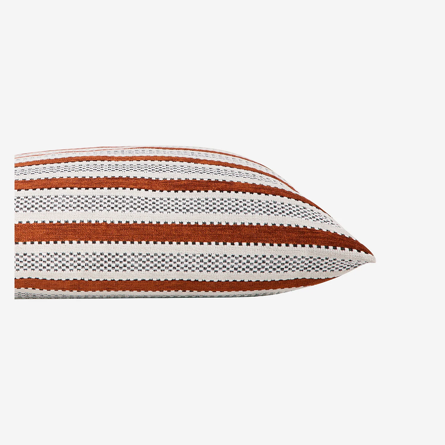 Kussen van jacquard stof - 44 x 44 cm - Streeppatroon - Terracotta - 5