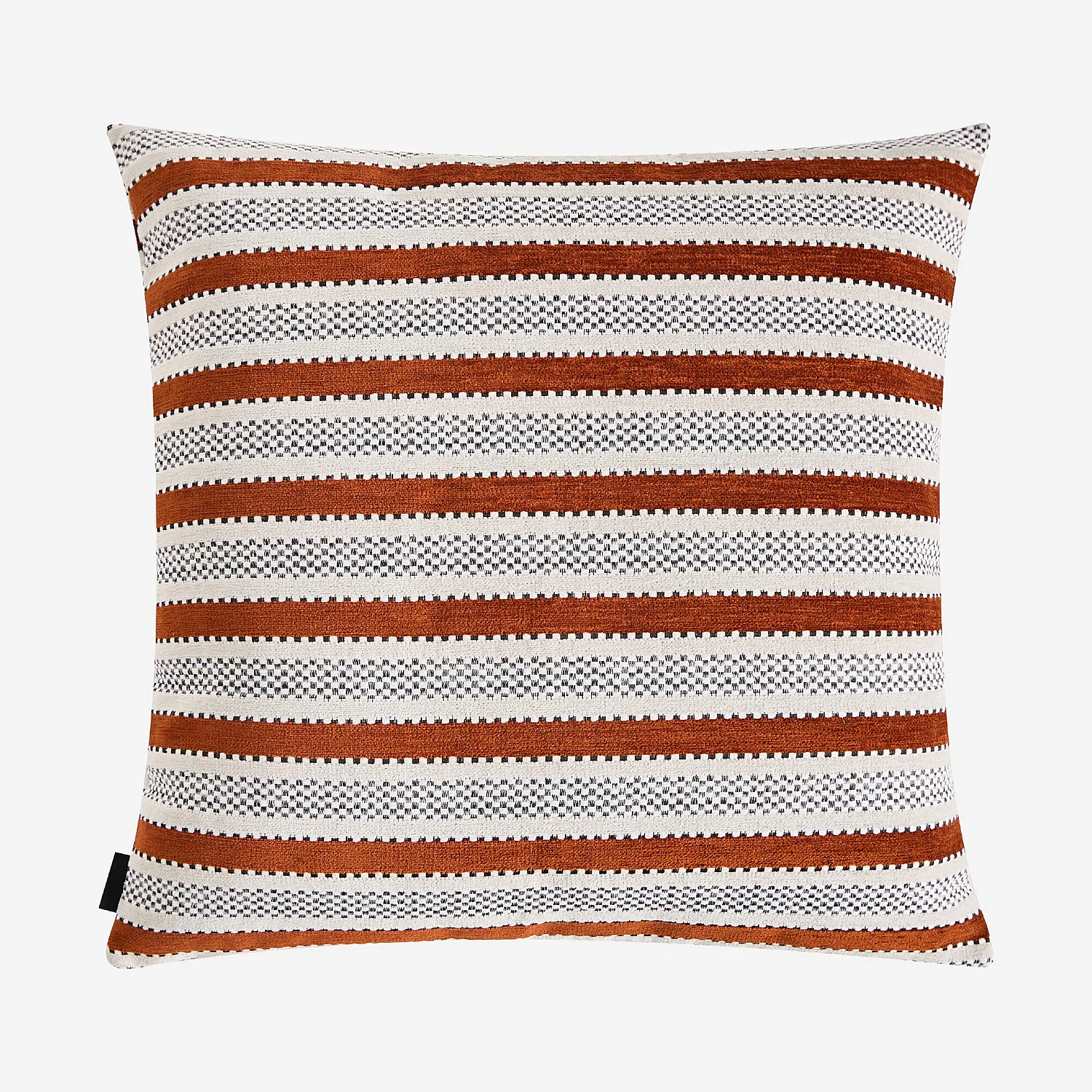 Kussen van jacquard stof - 44 x 44 cm - Streeppatroon - Terracotta - 6