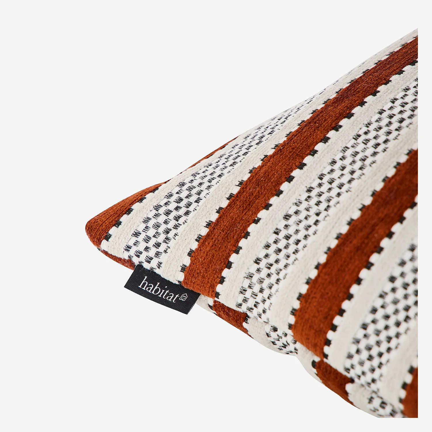 Cojín en tejido jacquard - 44 x 44 cm - Motivos de rayas - Terracota - 9