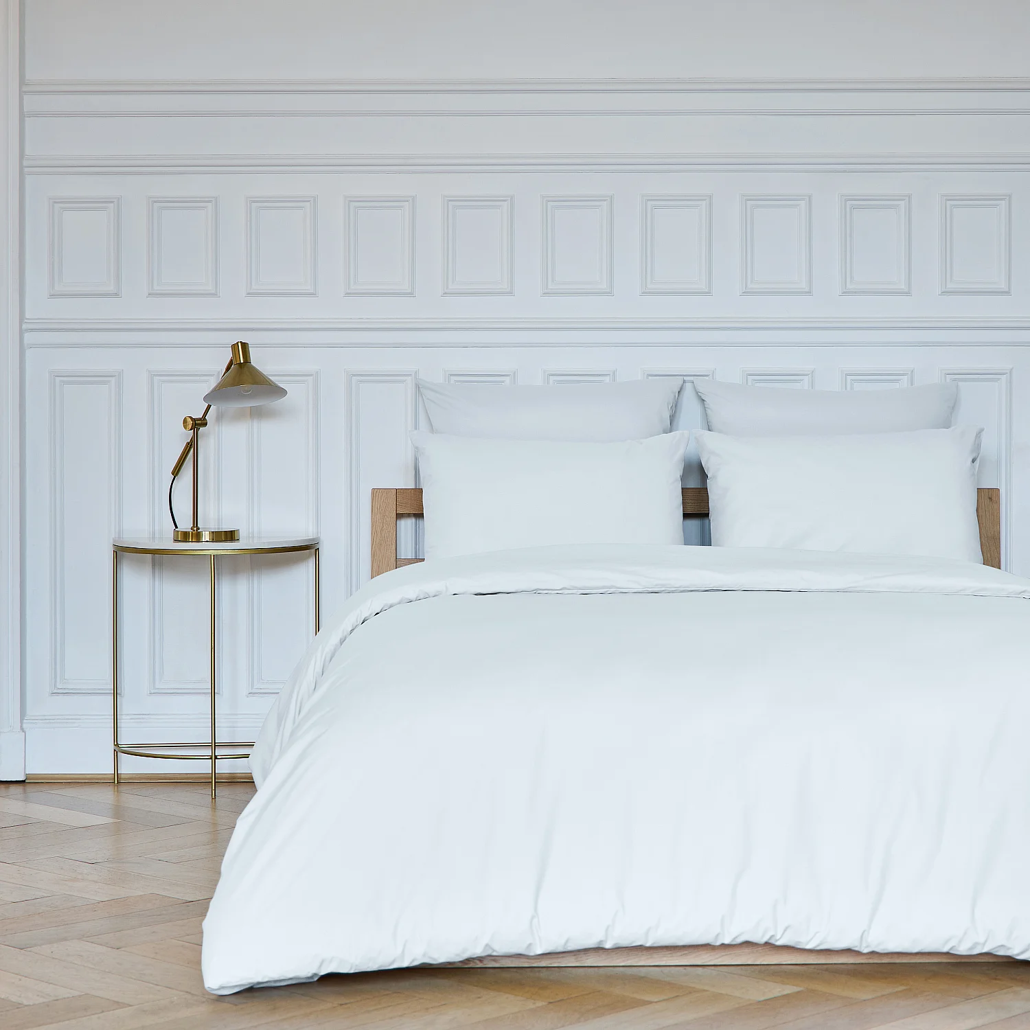 Housse de couette en percale de coton - 240 x 220 cm - Blanc - 6