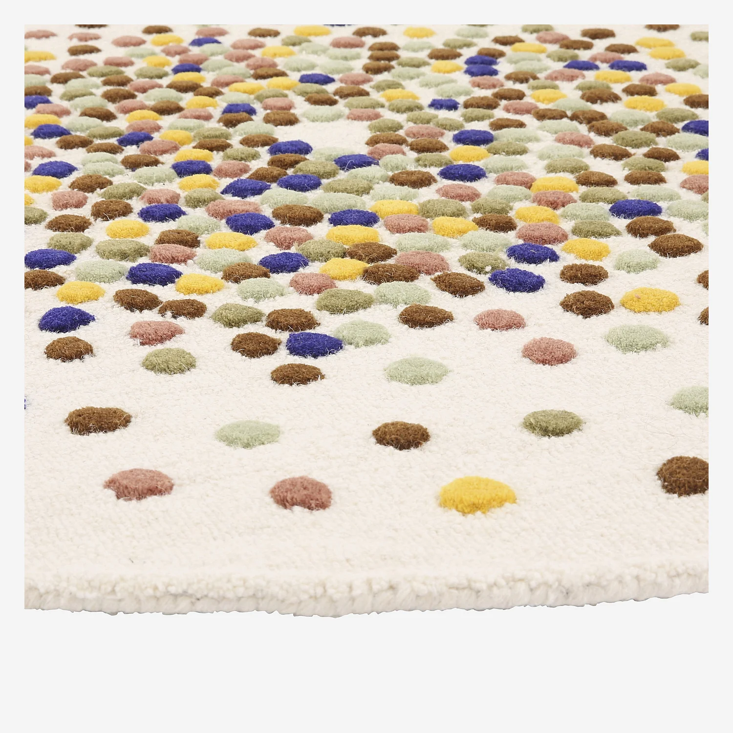 Tapis rond tufté en laine - 150cm  - Beige et multicolore - Design by Floriane Jacques - 3