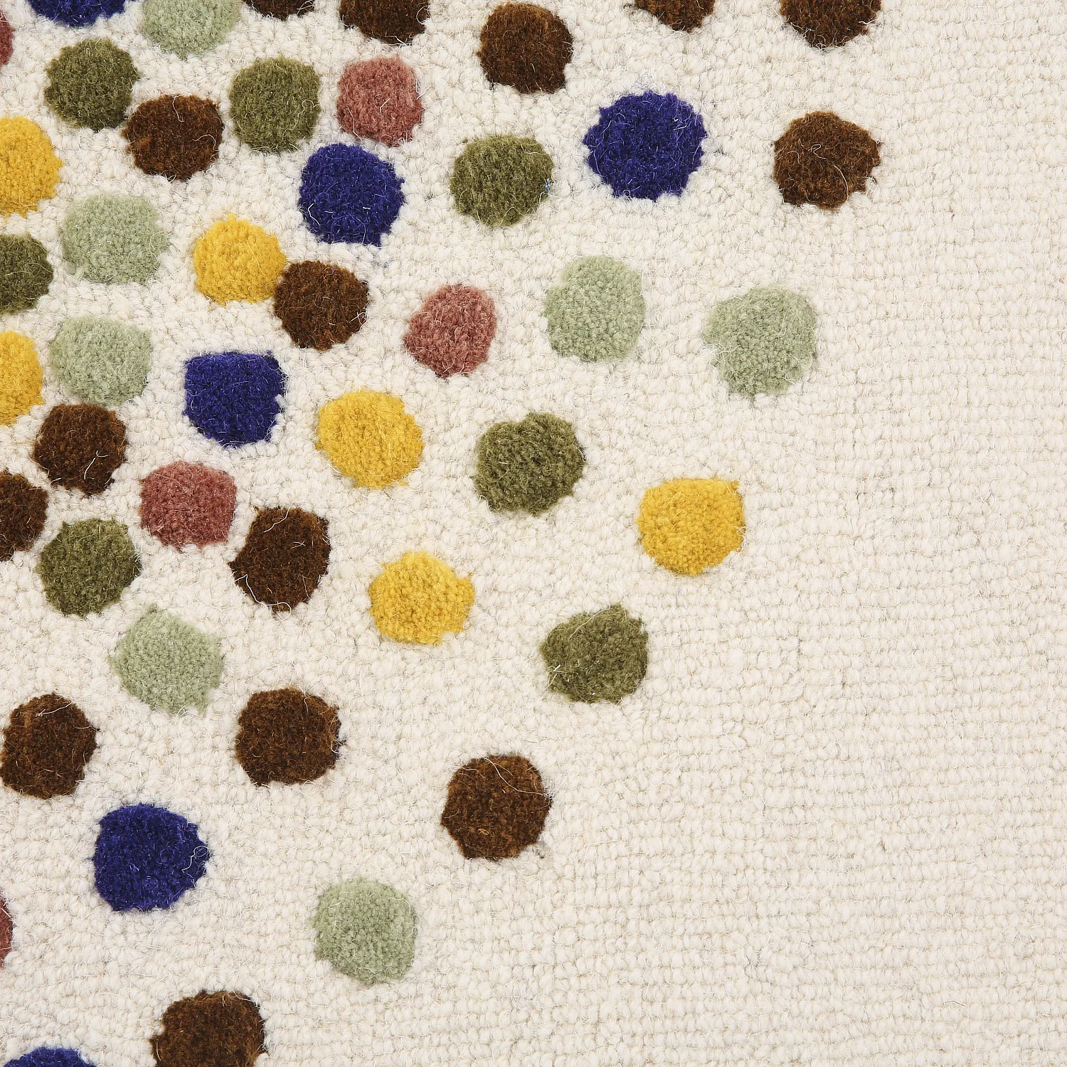 Tapis rond tufté en laine - 150cm  - Beige et multicolore - Design by Floriane Jacques - 4