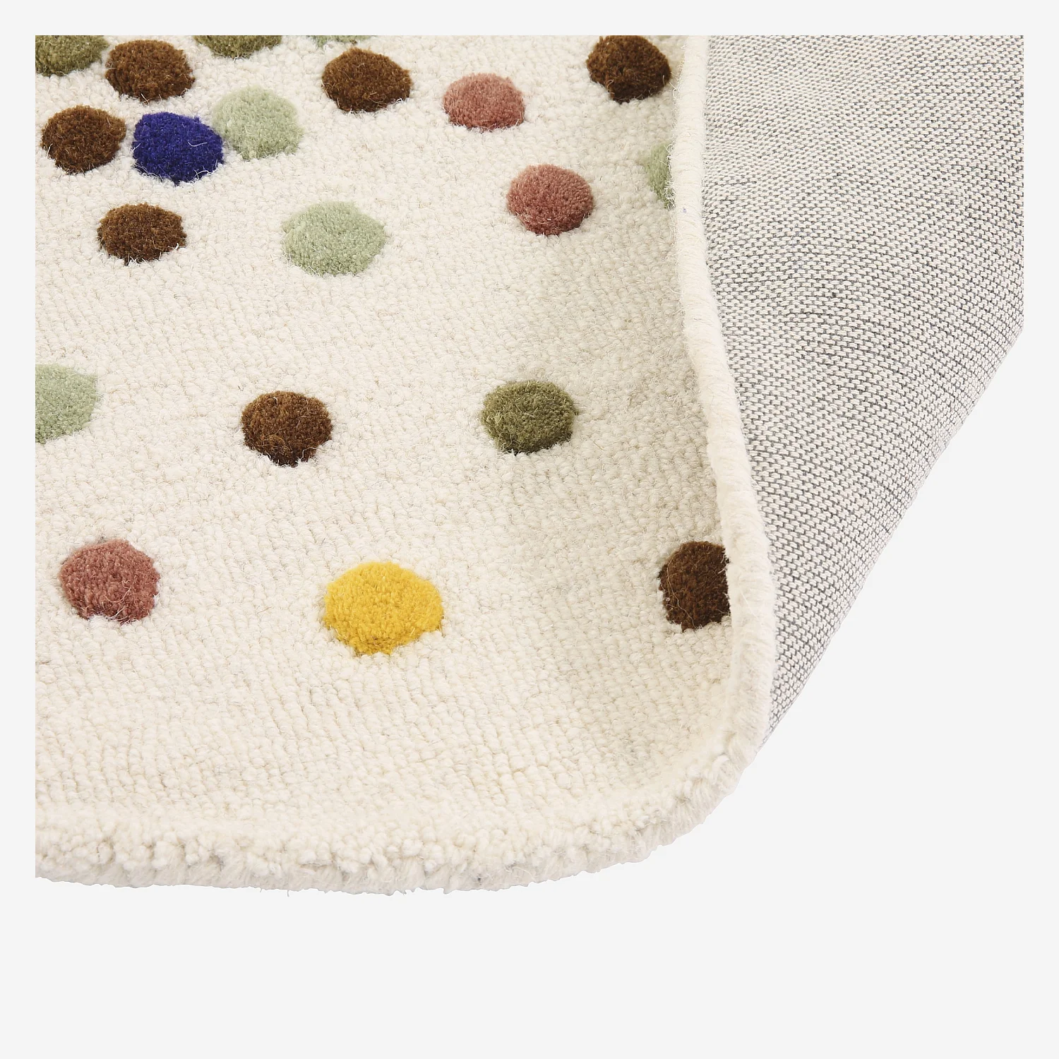 Tapis rond tufté en laine - 150cm  - Beige et multicolore - Design by Floriane Jacques - 6