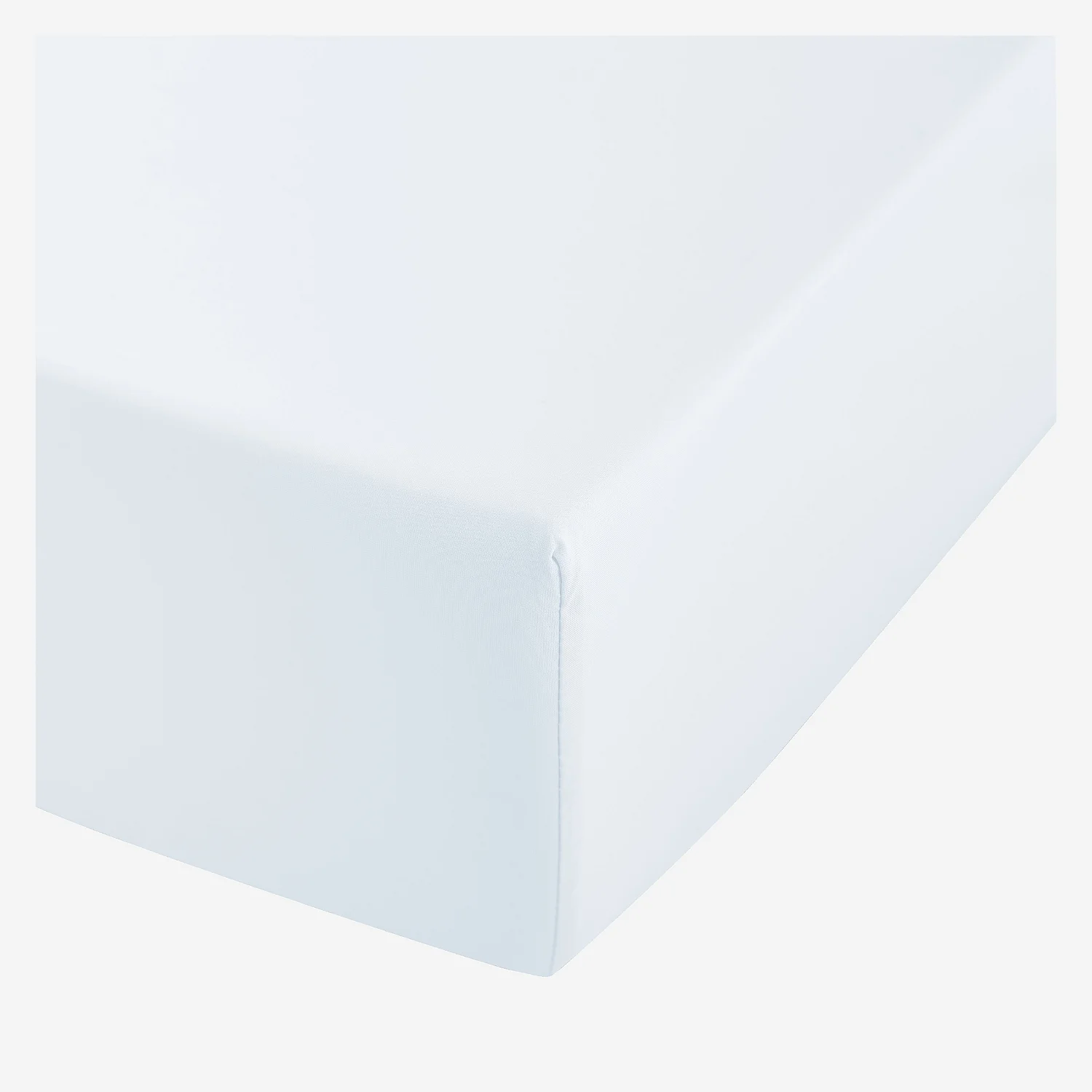 Drap housse en percale de coton - 180 x 200 cm - Blanc - 2