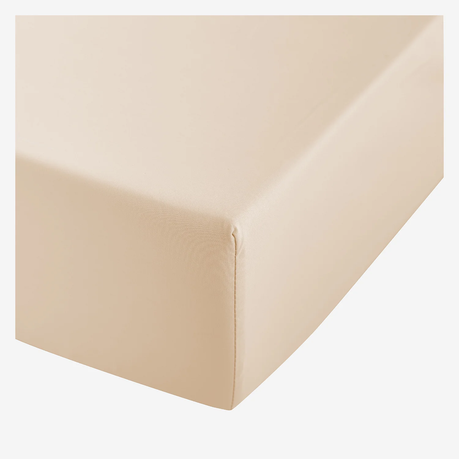 Drap Housse en percale de coton - 140 x 200 cm - Ivoire - 2