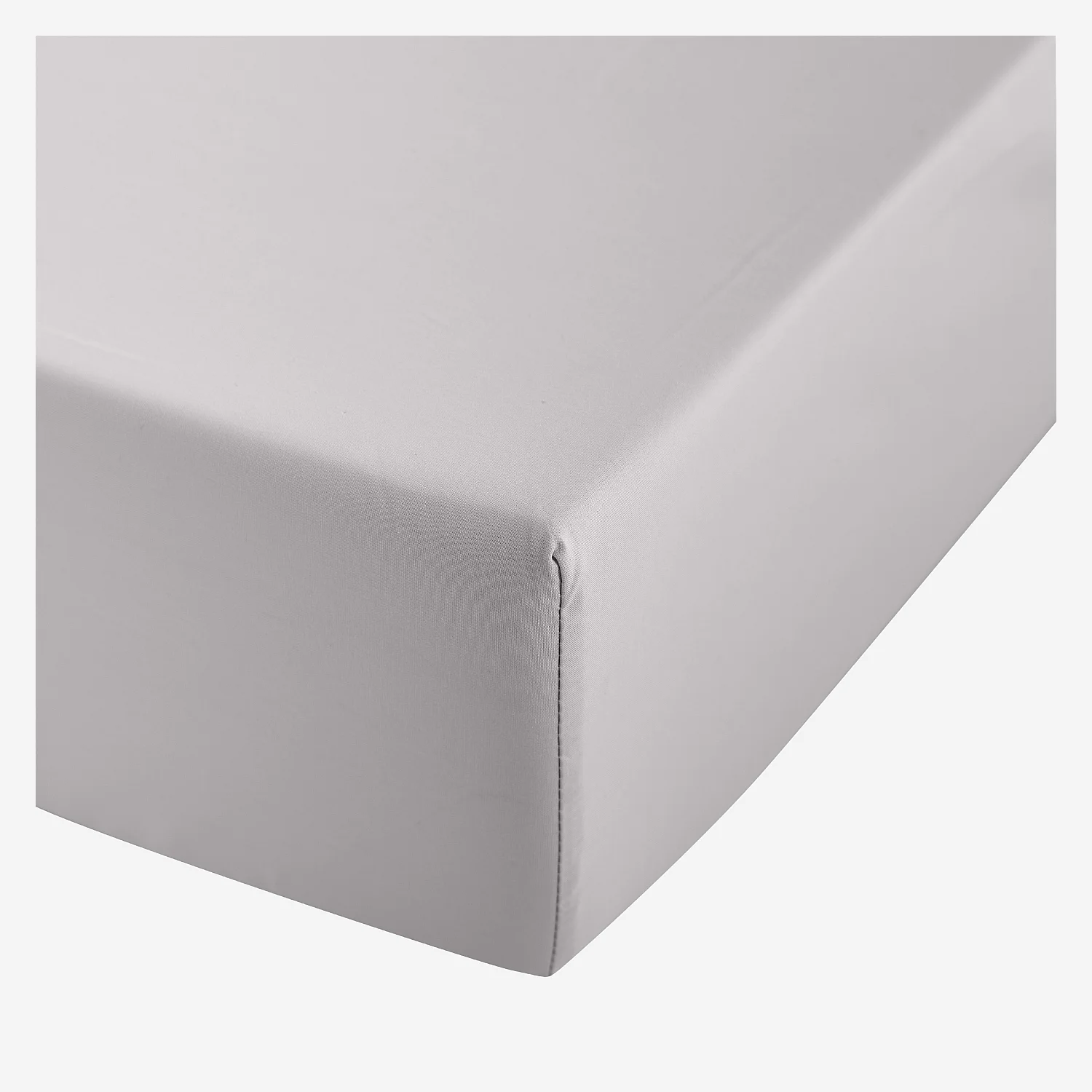 Drap housse en percale de coton - 140 x 200 cm - Gris perle - 2