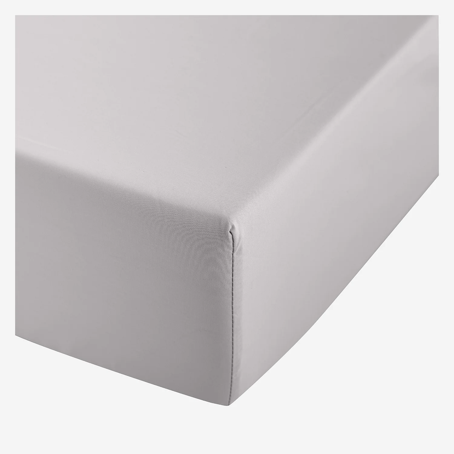 Drap Housse en percale de coton - 160 x 200 cm - Gris perle - 2