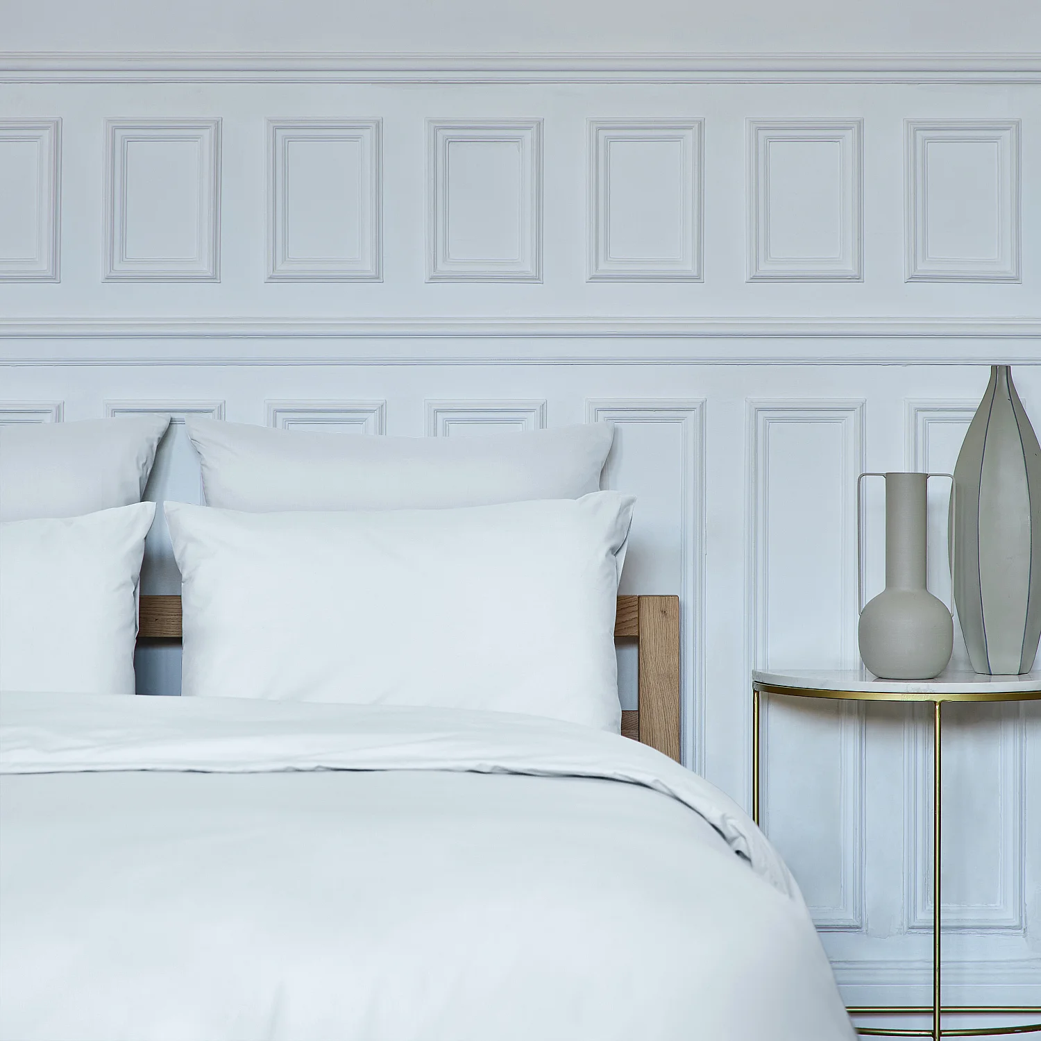 Taie d'oreiller en percale de coton - 50 x 70 cm - Blanc - 6