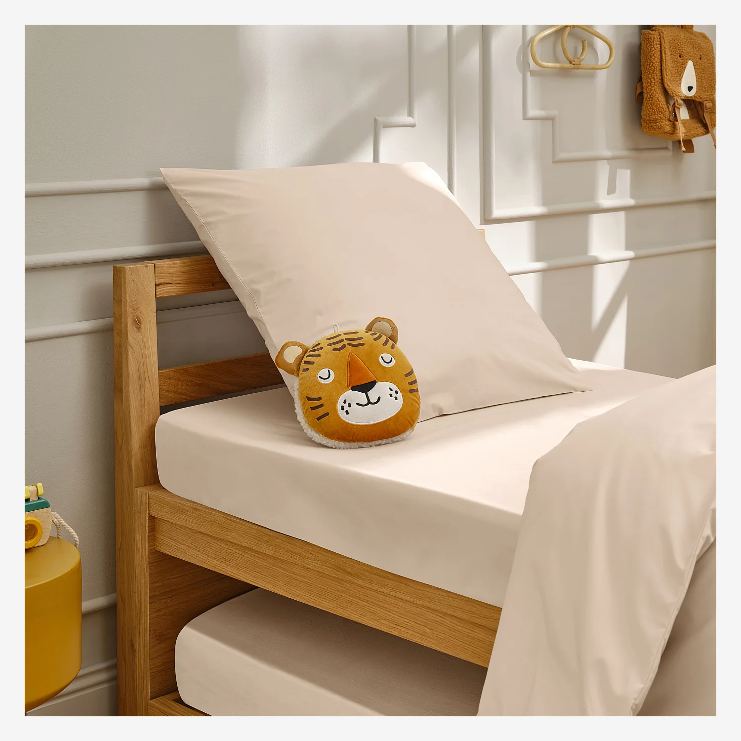 Taie d'oreiller en percale de coton - 65 x 65 cm - Ivoire - 7