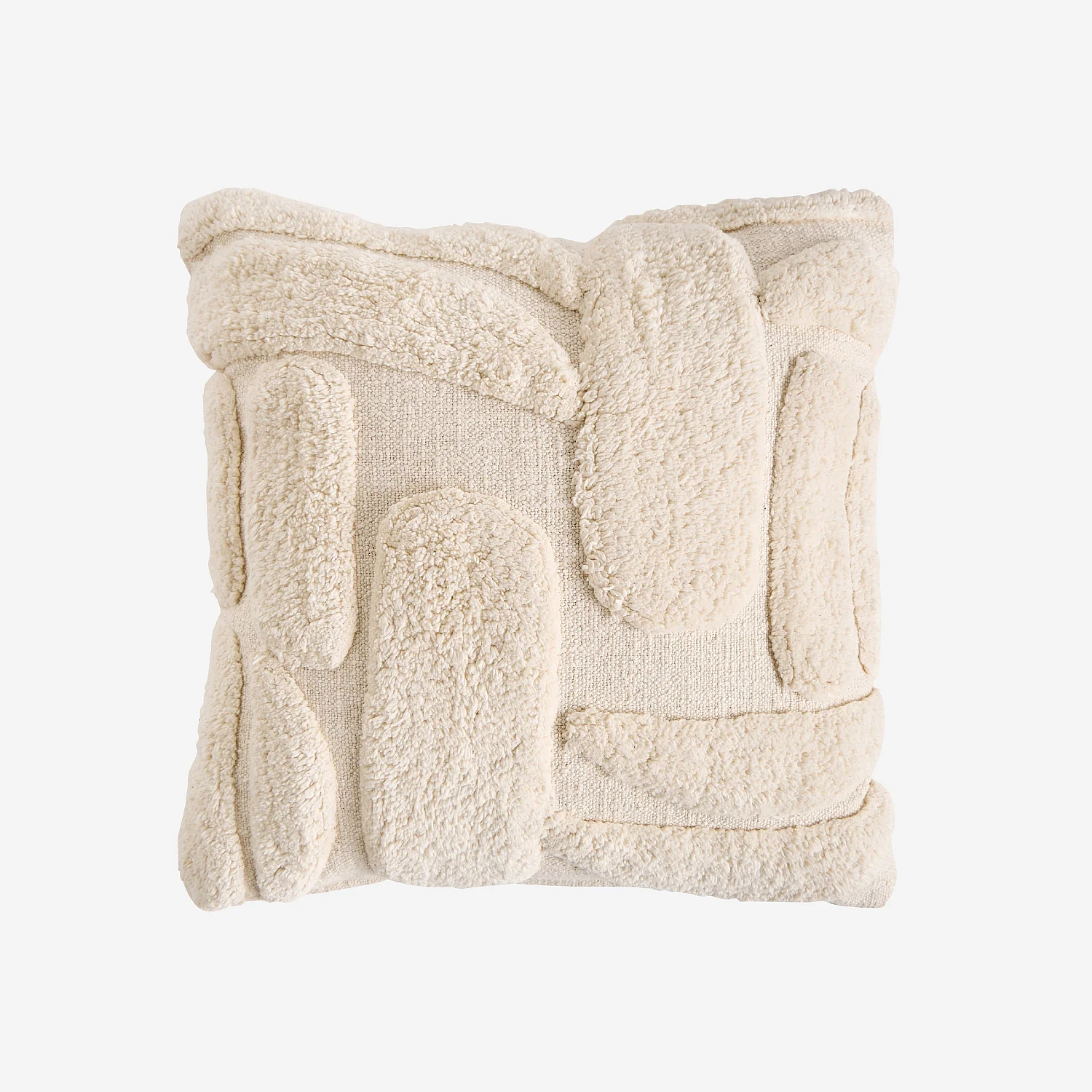 Coussin tufté en coton - 45 x 45 cm - Écru - 2