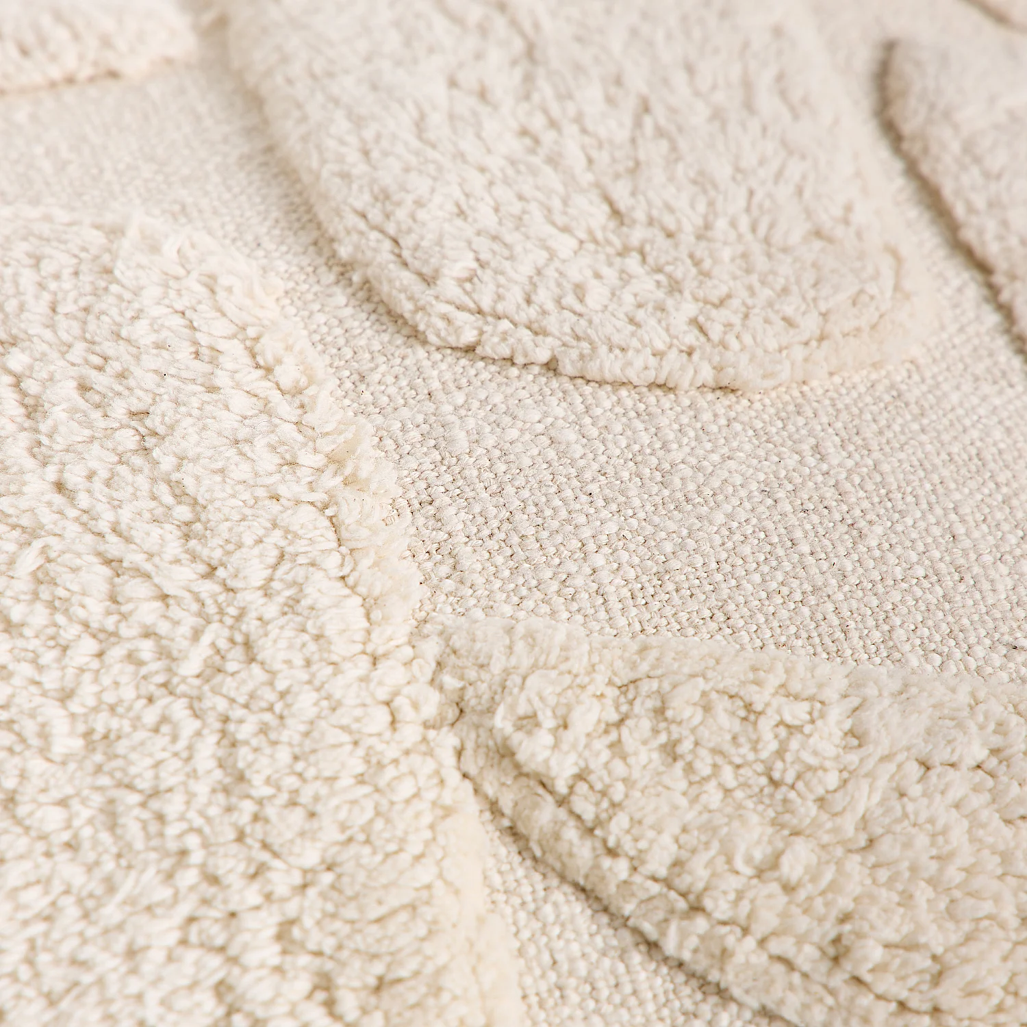 Coussin tufté en coton - 45 x 45 cm - Écru - 4