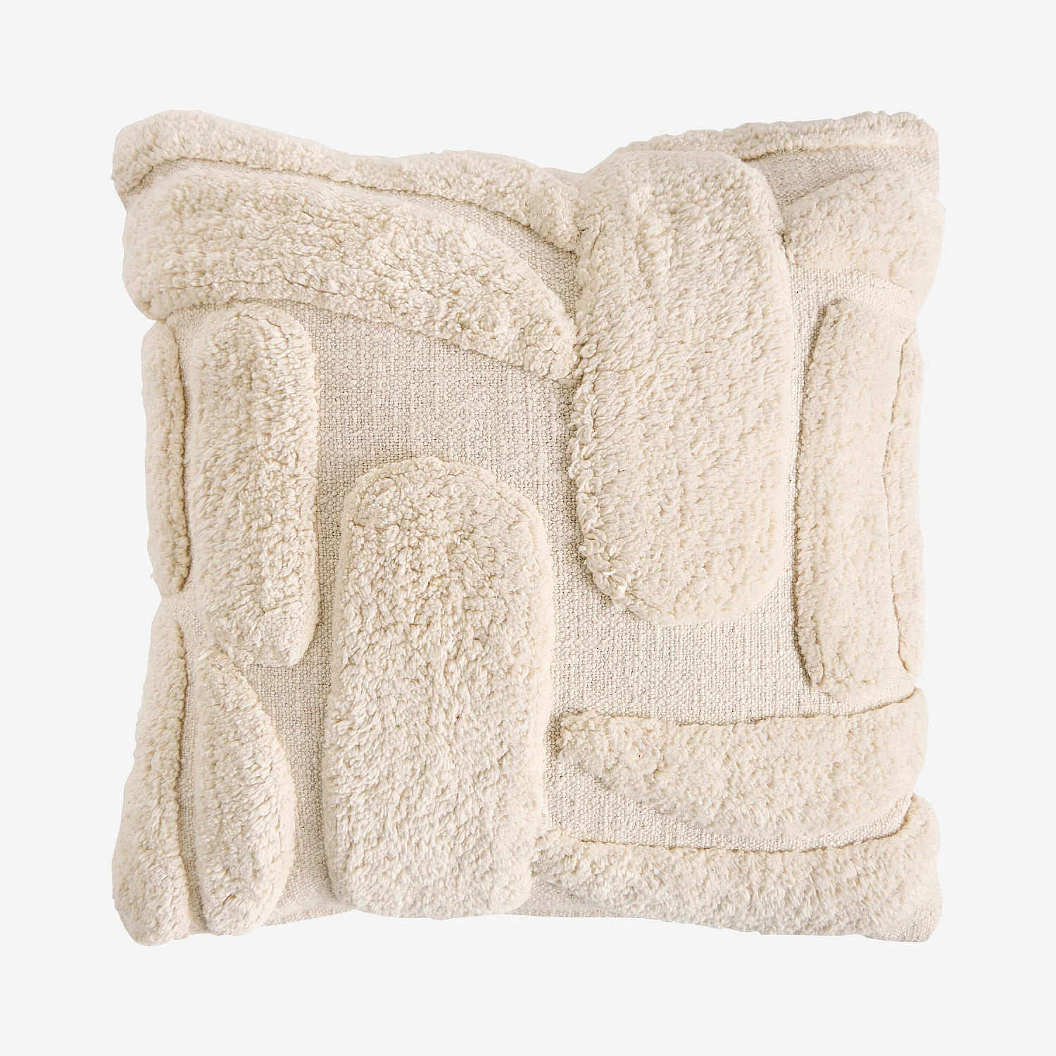 Coussin tufté en coton - 45 x 45 cm - Écru - 2