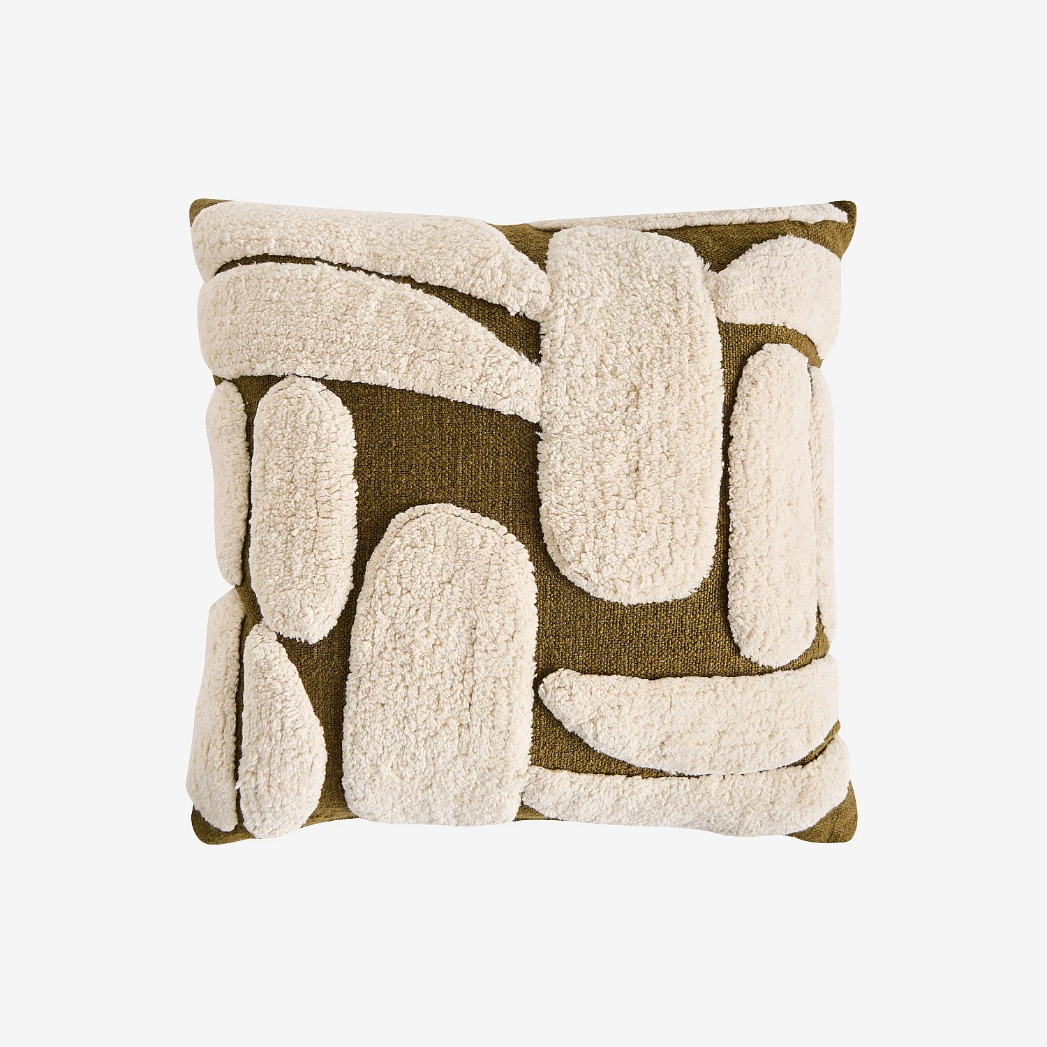 Coussin tufté en coton - 45 x 45 cm - Bronze - 2