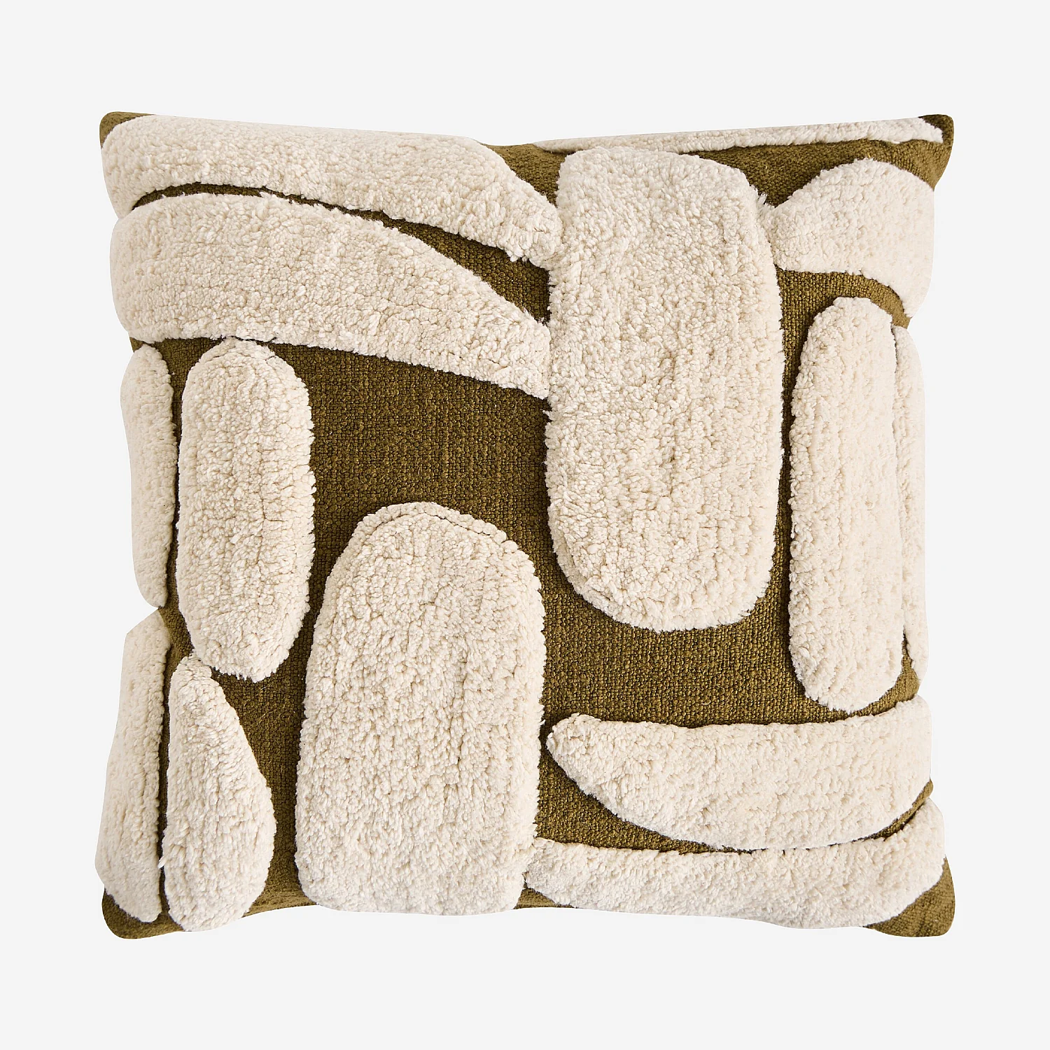 Coussin tufté en coton - 45 x 45 cm - Bronze - 2