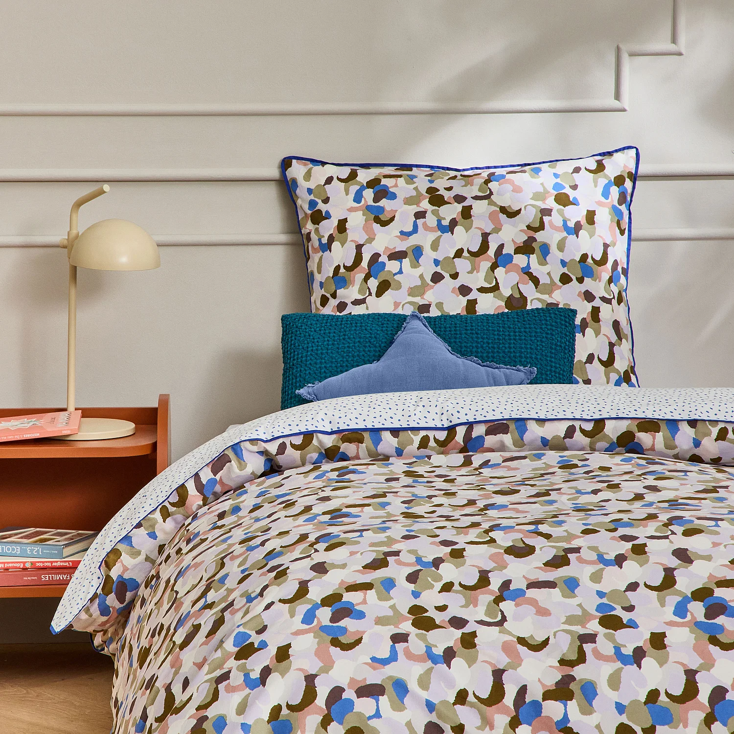 Parure de lit en percale de coton bio - 140 x 200 cm - Motifs multicolores - Design by Floriane Jacques - 6