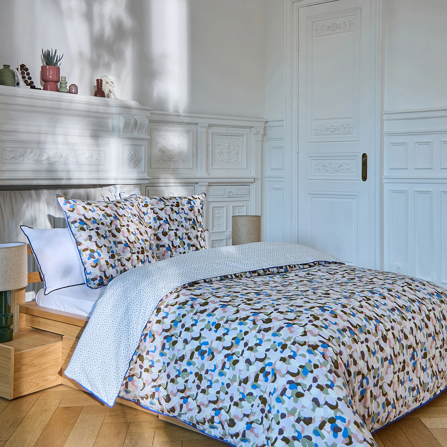 Parure de lit en percale de coton bio - 240 x 220 cm - Motifs multicolores - Design by Floriane Jacques - 3