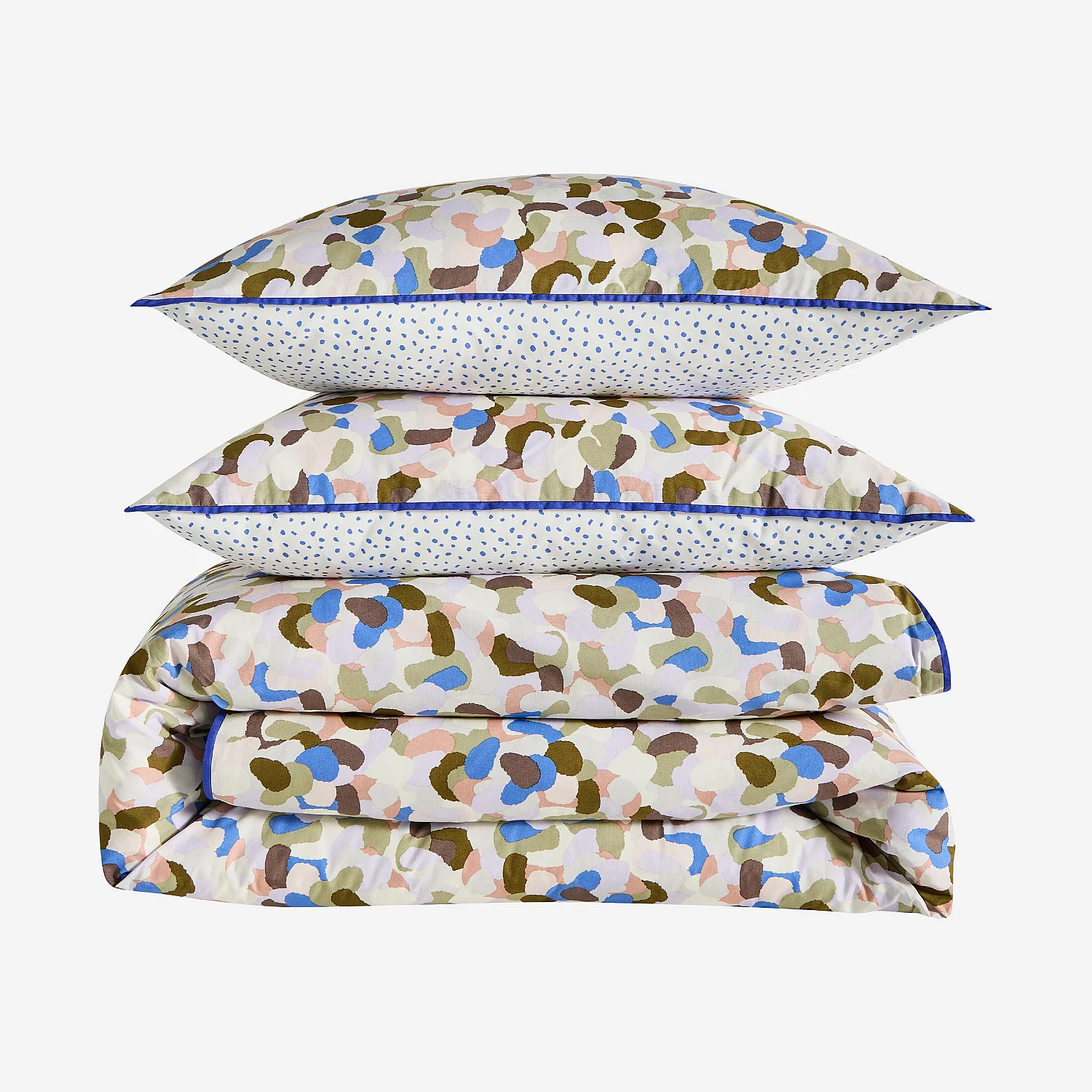 Completo lenzuola in cotone biologico percale - 260 x 240 cm - Motivi multicolori - Design by Floriane Jacques - 2