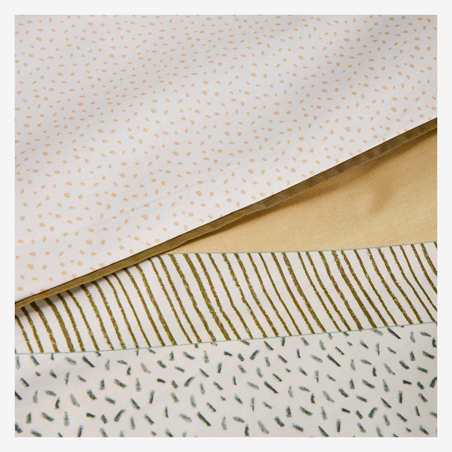 Set lenzuola in cotone biologico percale - 240 x 220 cm - Blu e Kaki - Design by Floriane Jacques - 7