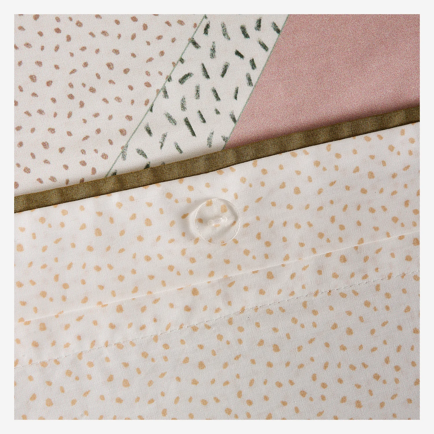 Set lenzuola in cotone biologico percale - 240 x 220 cm - Blu e Kaki - Design by Floriane Jacques - 4