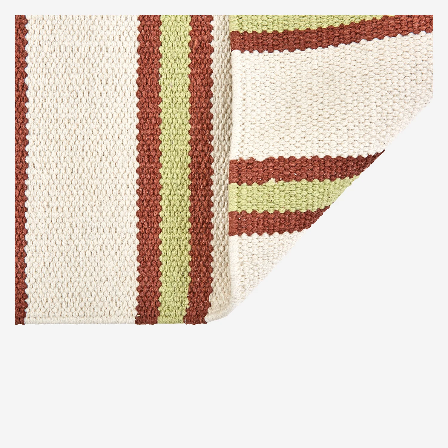 Tapis tissé plat en coton - 75 x 180 cm - Vert pistache - Design by Floriane Jacques - 4