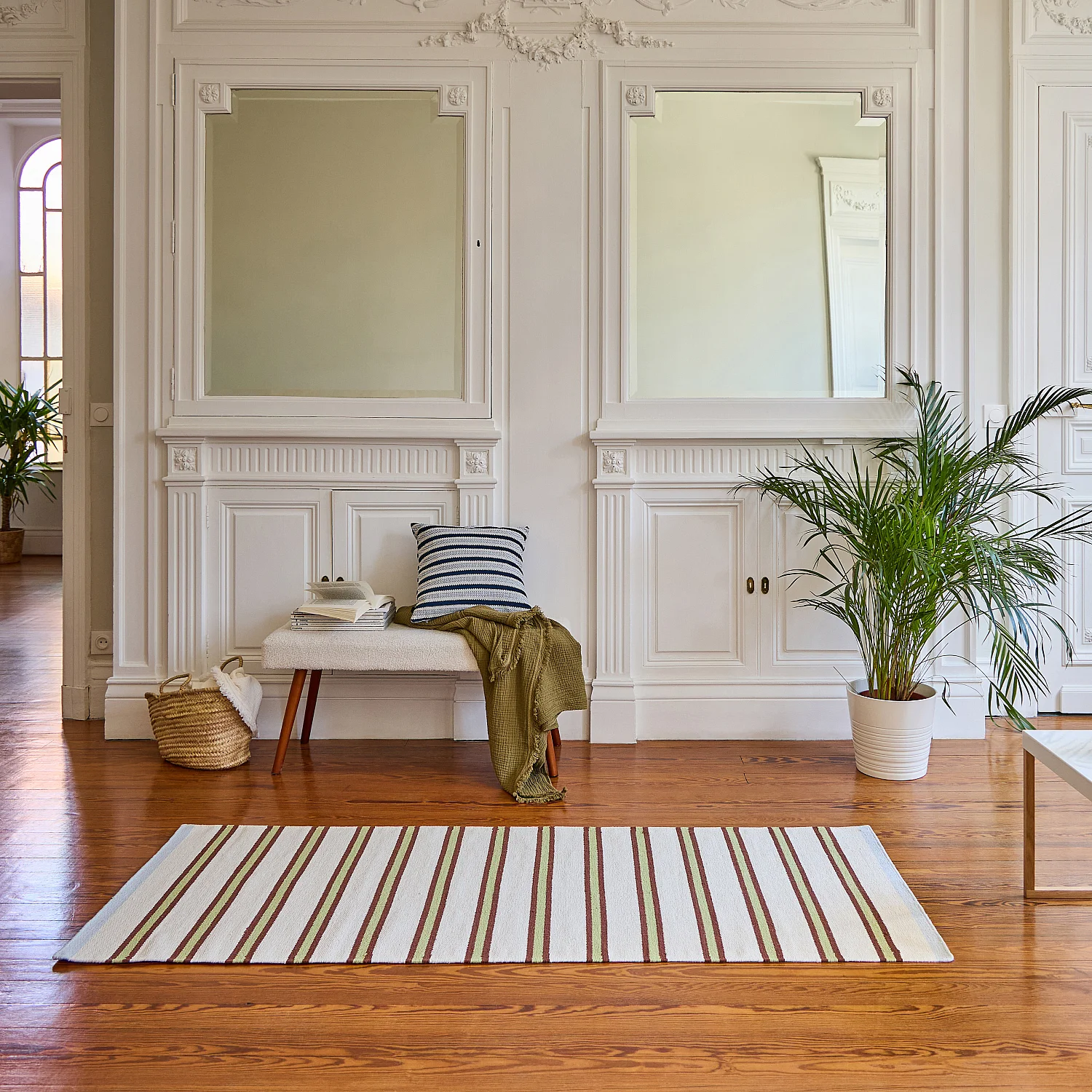 Tappeto piatto in cotone - 75 x 180 cm - Verde pistacchio - Design di Floriane Jacques - 3