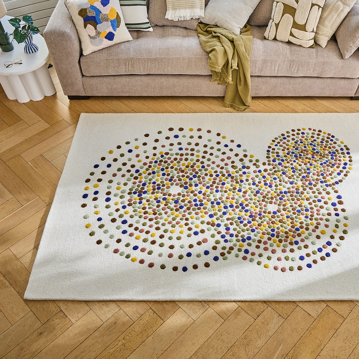 Tappeto in lana 120 x 170 cm - Beige e multicolore - Design by Floriane Jacques - 3