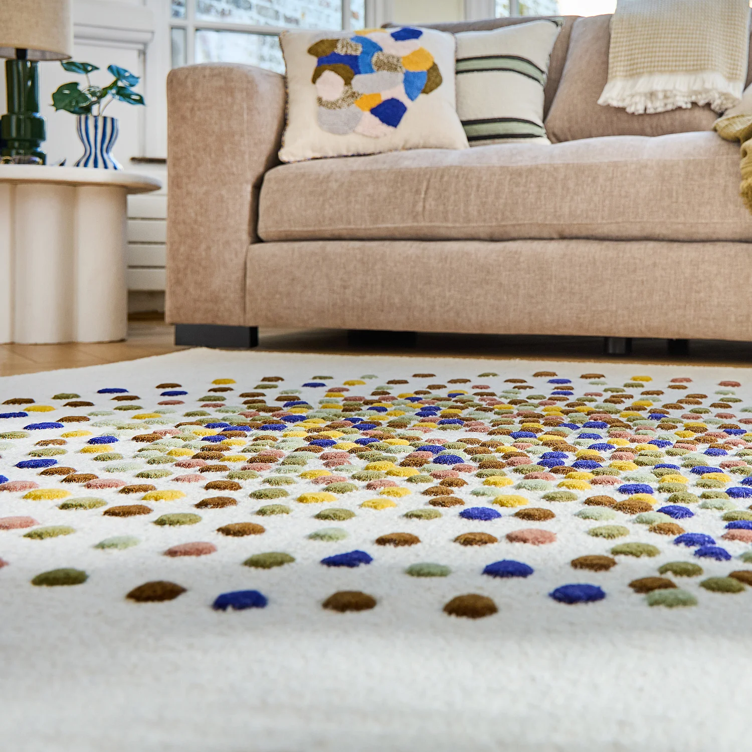 Tappeto in lana 120 x 170 cm - Beige e multicolore - Design by Floriane Jacques - 6