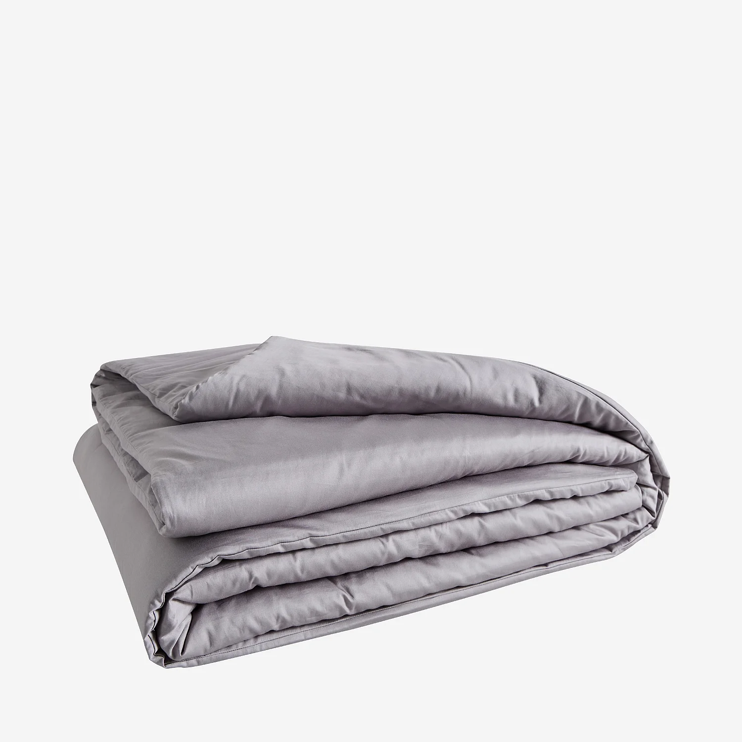 Housse de couette en satin de coton - 260 x 240 cm - Gris argenté - 6