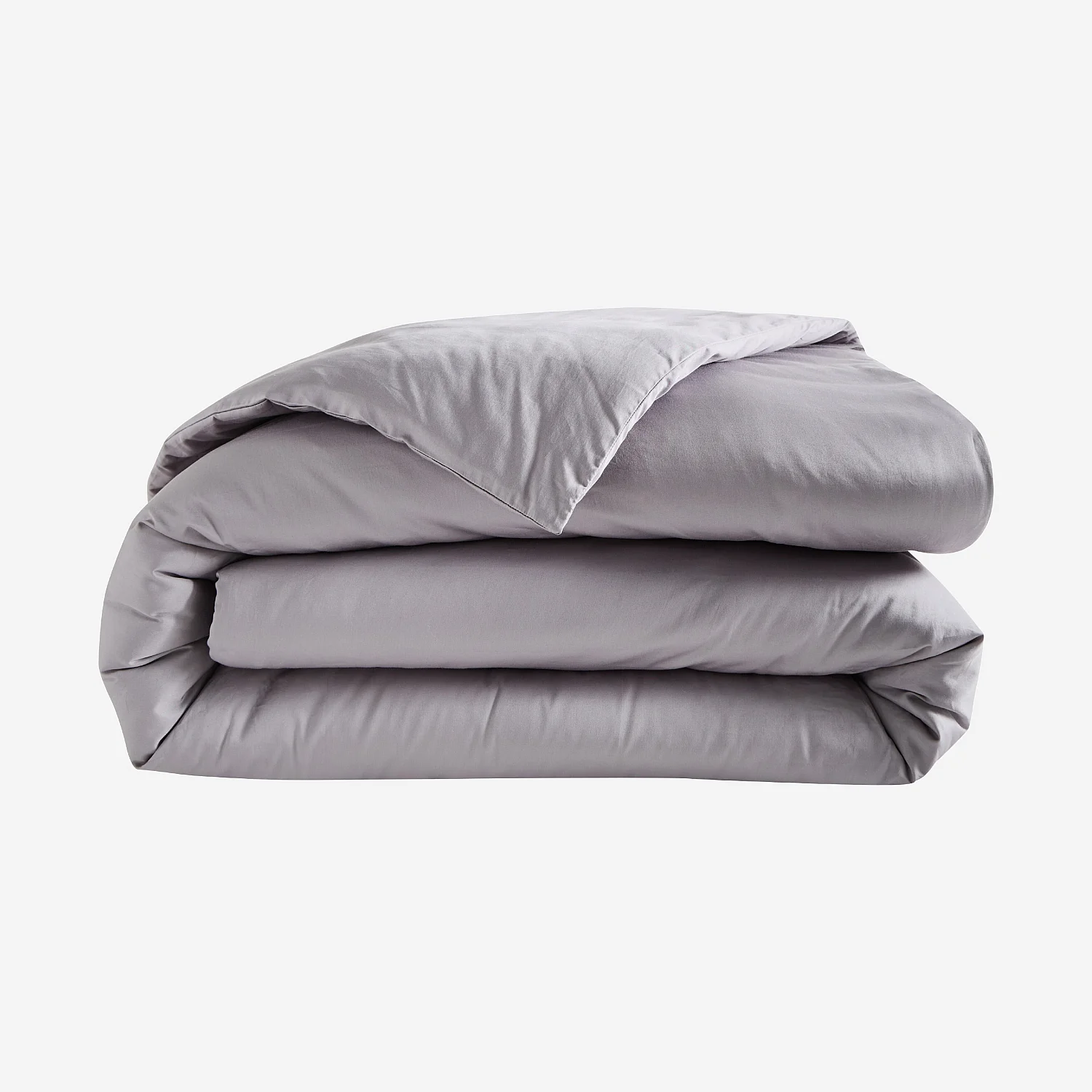 Housse de couette en satin de coton - 260 x 240 cm - Gris argenté - 2