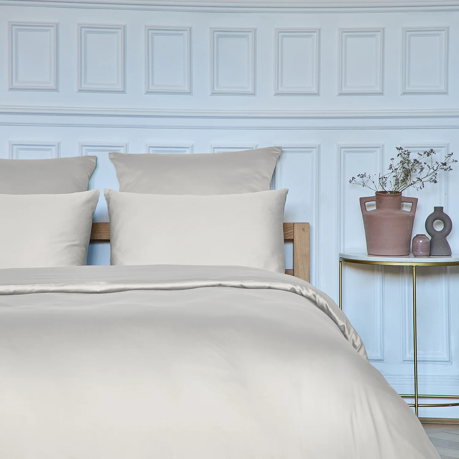 Taie d'oreiller en satin de coton - 50 x 70 cm - Sable - 3