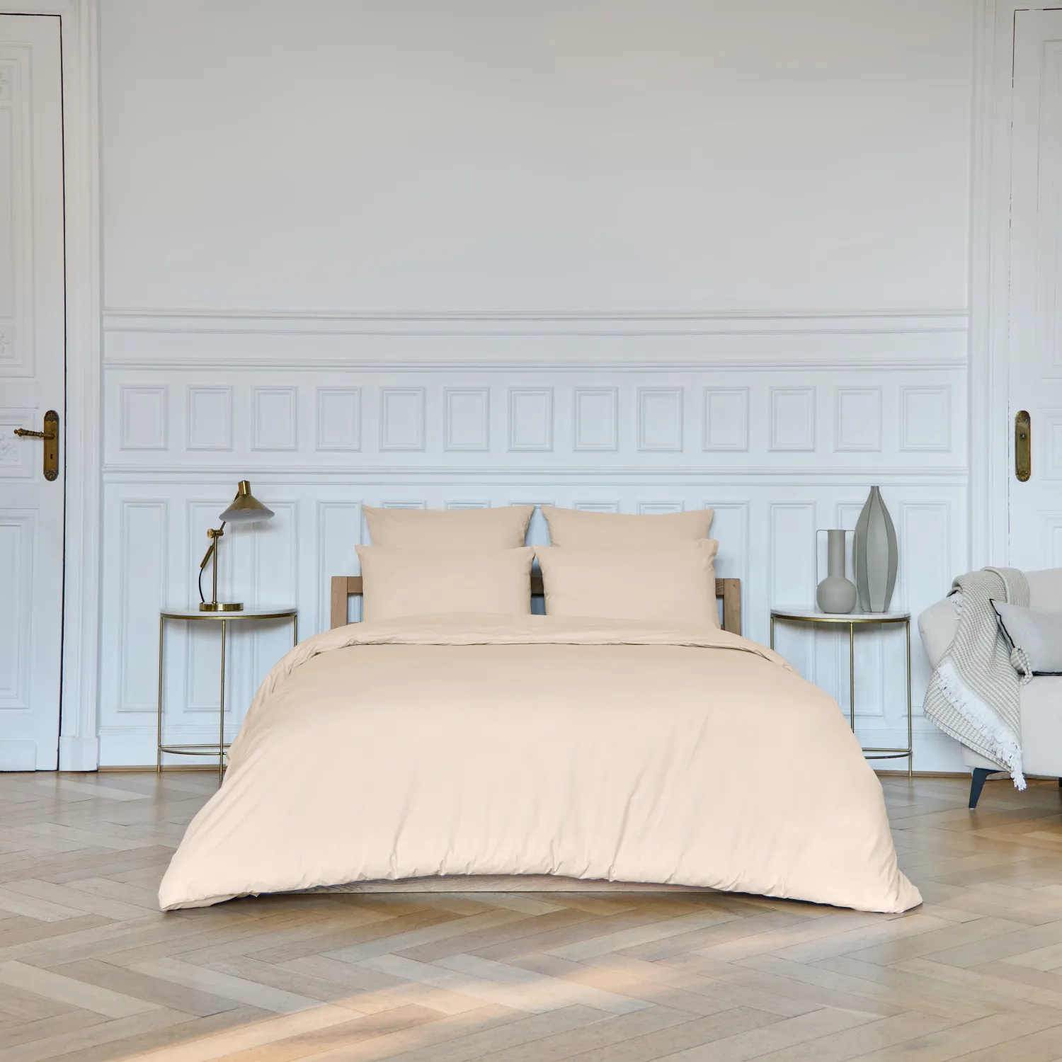 Housse de couette en percale de coton - 260 x 240 cm - Ivoire - 1