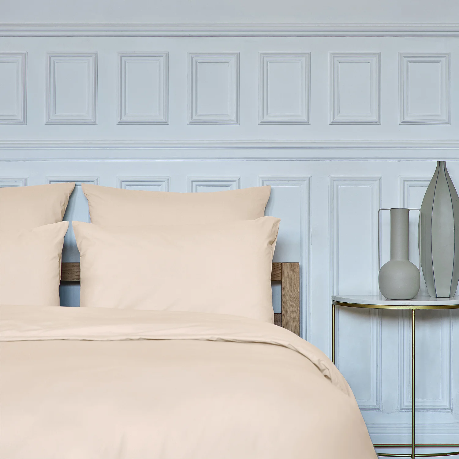 Housse de couette en percale de coton - 260 x 240 cm - Ivoire - 7