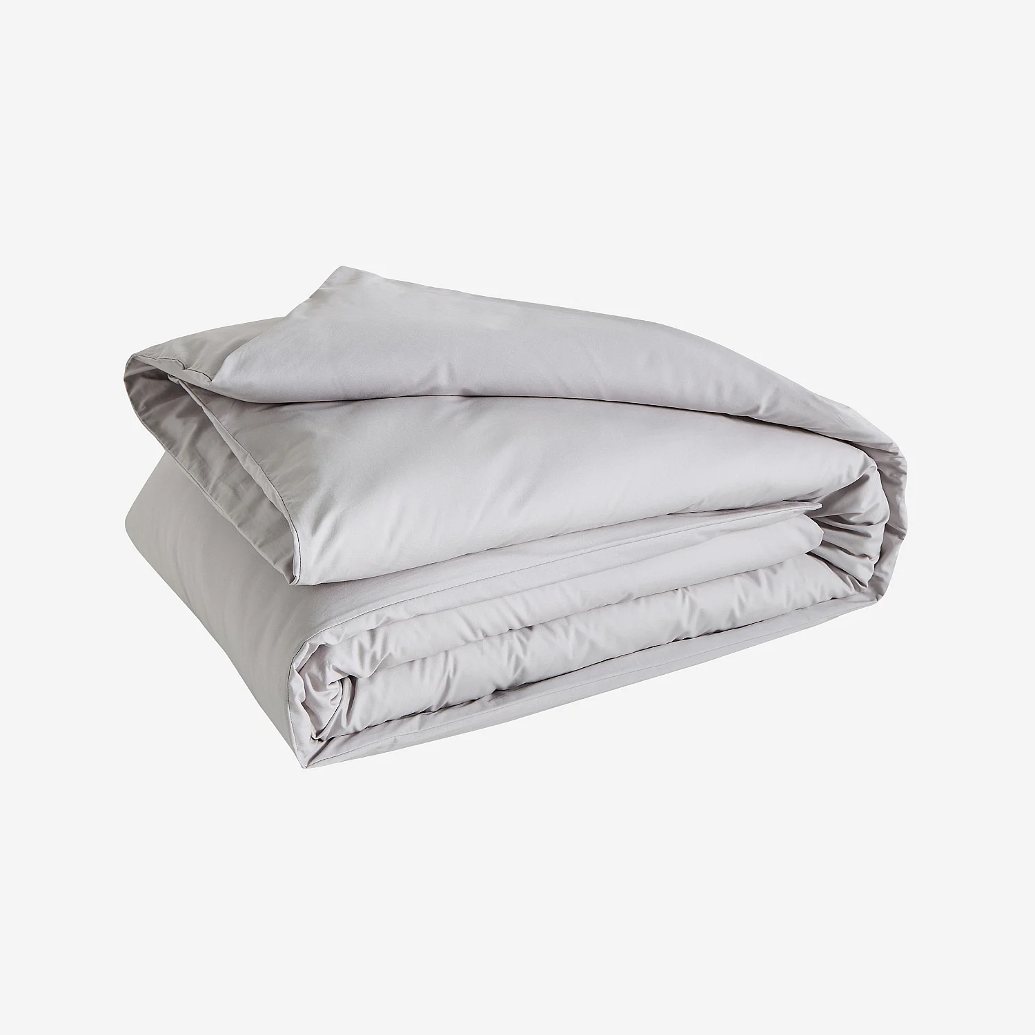 Housse de couette en percale de coton - 260 x 240 cm - Gris perle - 6