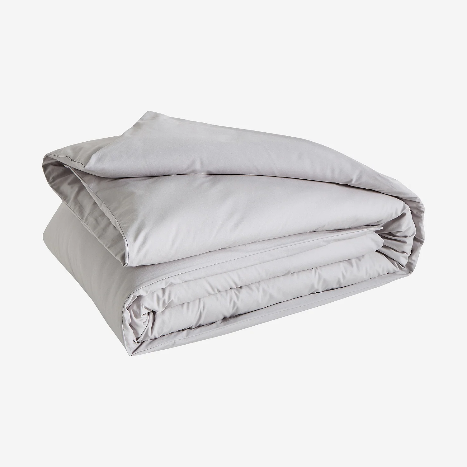 Housse de couette en percale de coton - 260 x 240 cm - Gris perle - 6