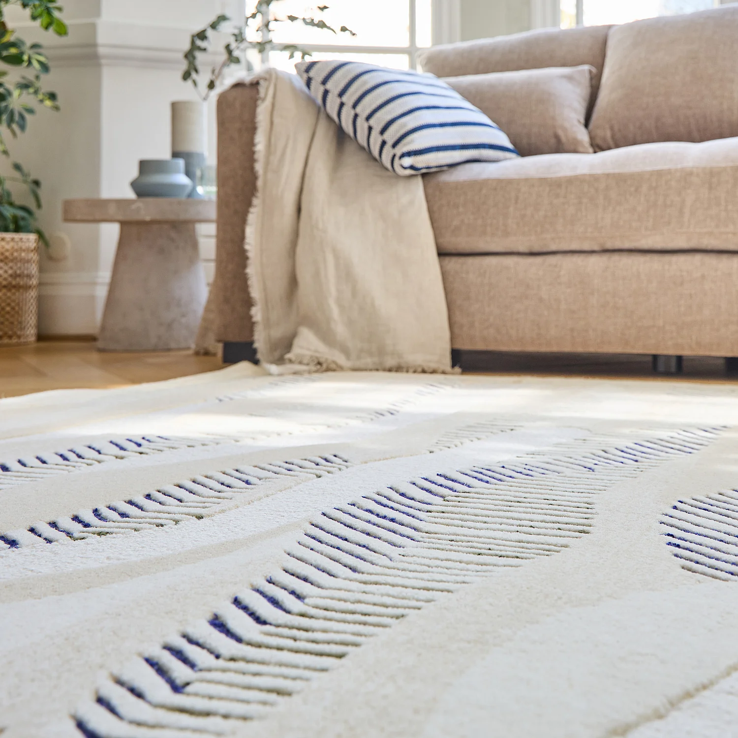 Alfombra de lana con acabado tufté - 170 x 240 cm - Azul y verde caqui - Design by Floriane Jacques - 8