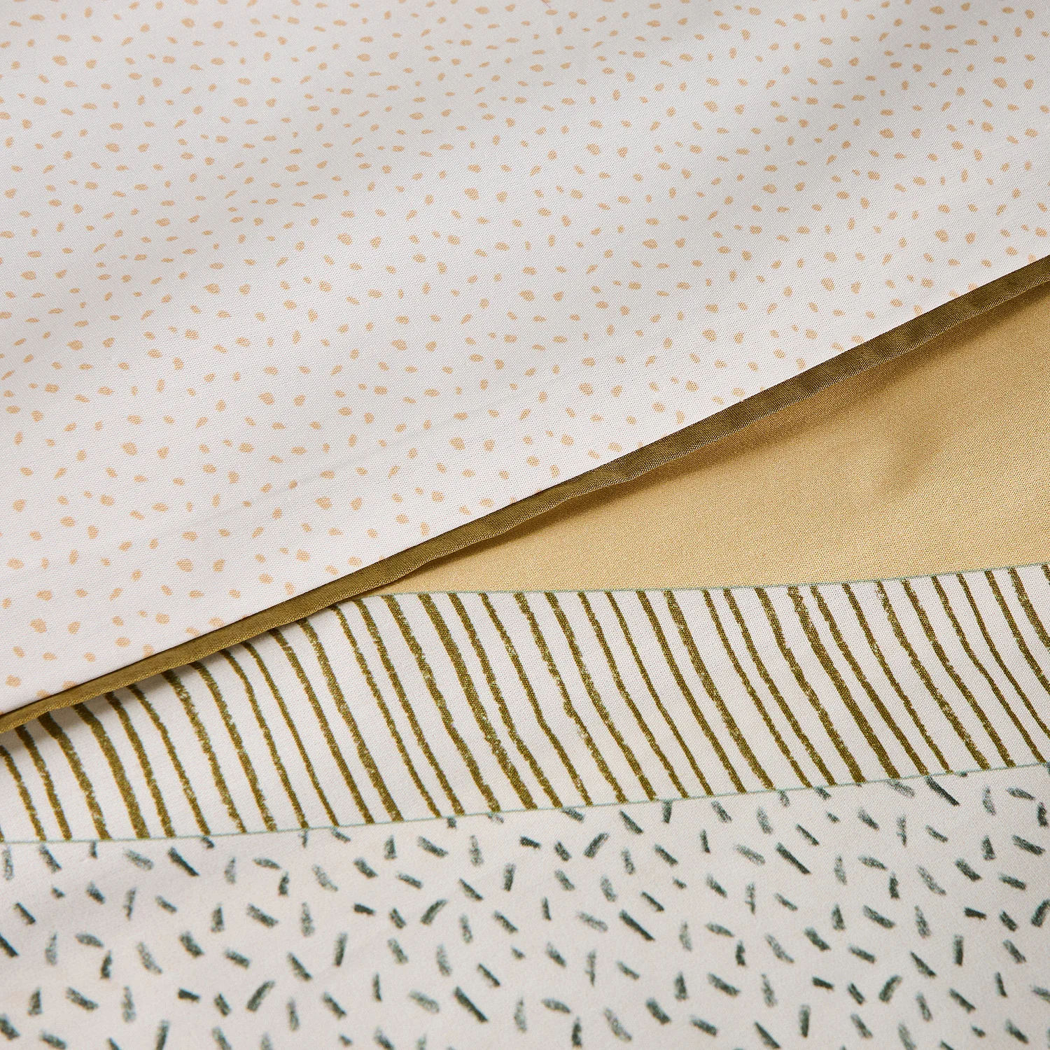 Parure de lit en percale de coton bio - 140 x 200 cm - Bleu et Kaki - Design by Floriane Jacques - 6