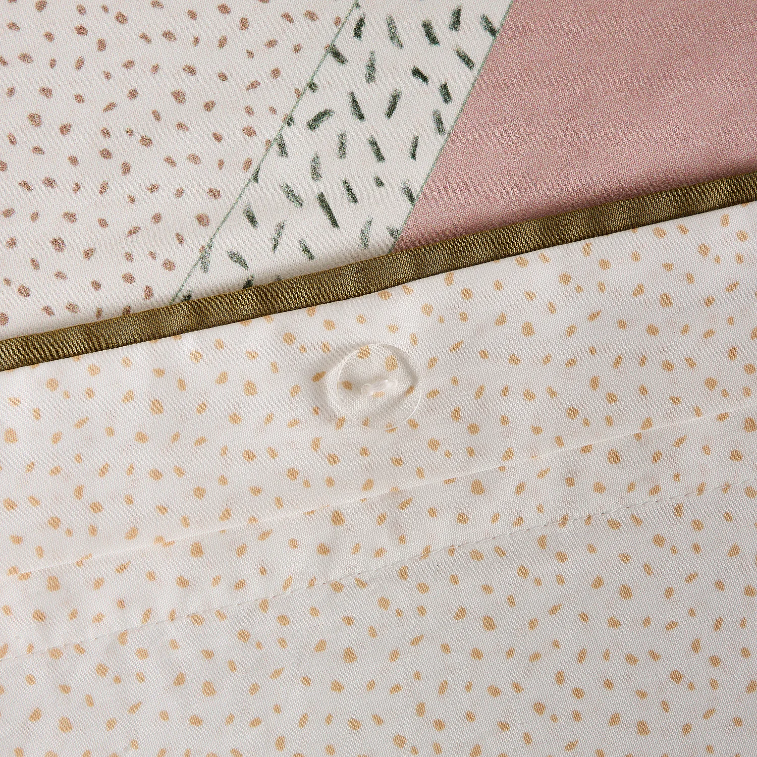 Parure de lit en percale de coton bio - 140 x 200 cm - Bleu et Kaki - Design by Floriane Jacques - 5