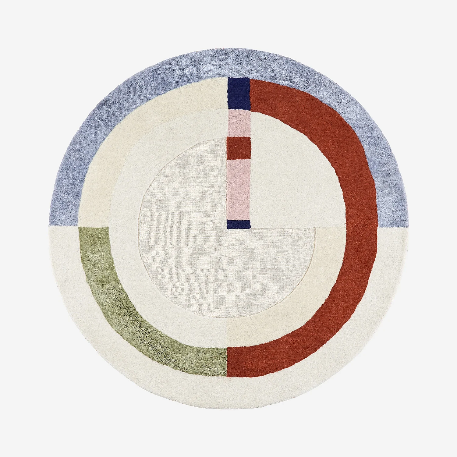 Tappeto rotondo in lana intrecciata 150 cm - Beige - Design di Floriane Jacques - 2